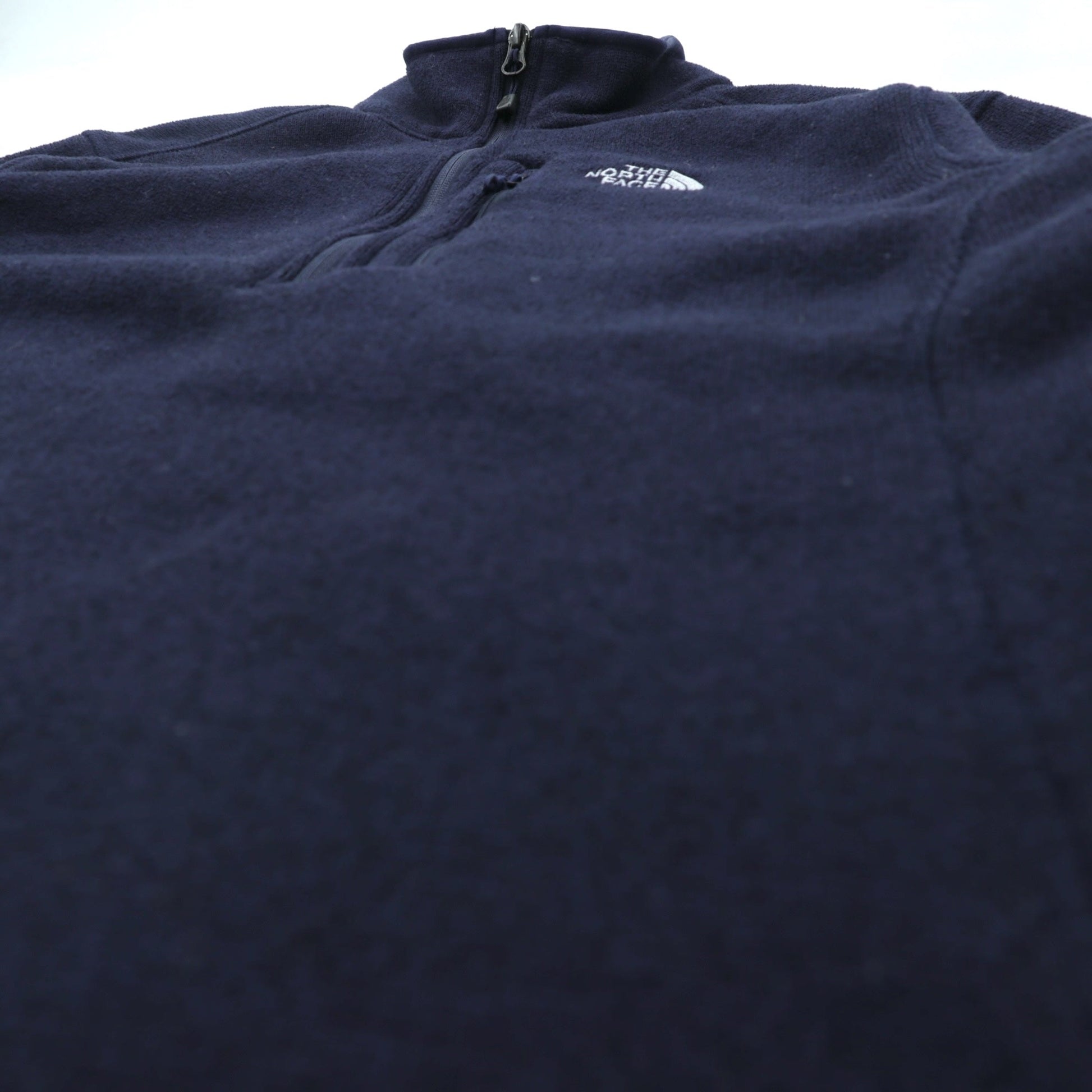 THE NORTH FACE ハーフジップ フリースジャケット M ネイビー スタンドカラー 胸ポケット A7TM 海外規格