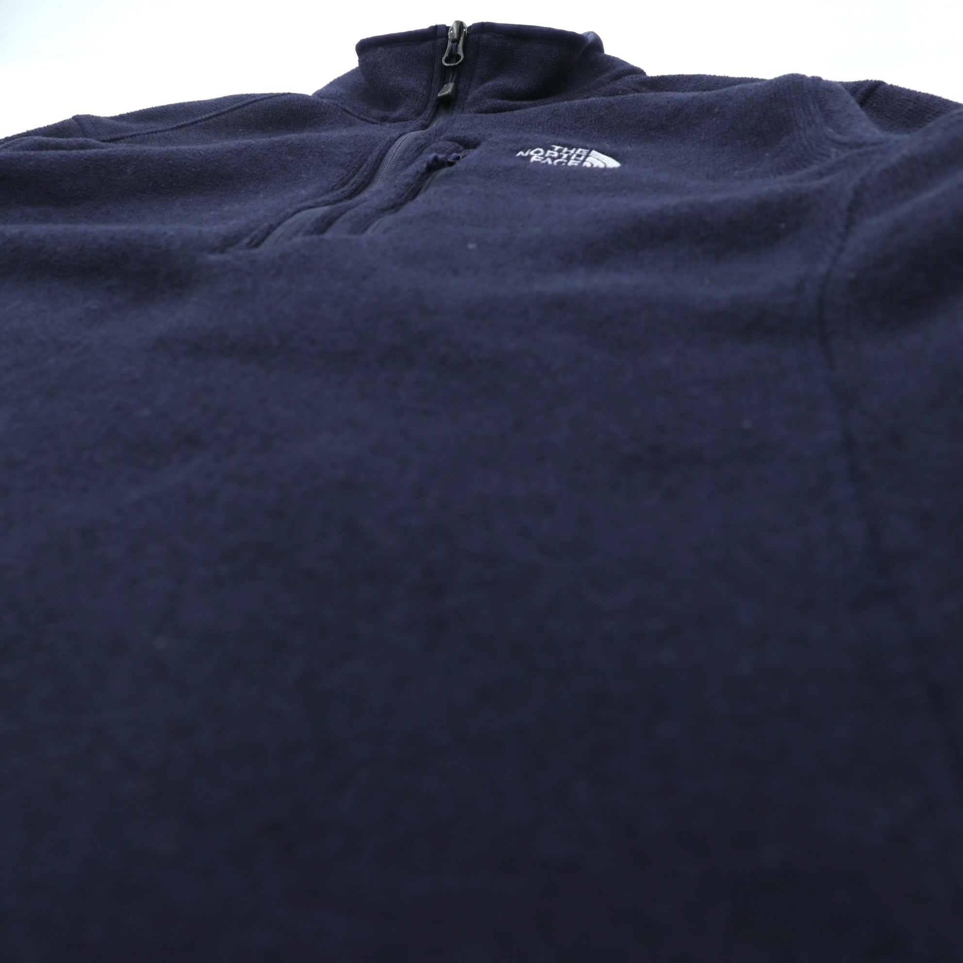 THE NORTH FACE ハーフジップ フリースジャケット M ネイビー スタンドカラー 胸ポケット A7TM 海外規格