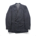 Ermenegildo Zegna イタリア製 ピークドラペル ダブルブレスト テーラードジャケット ブレザー L グレー ウール ストライプ
