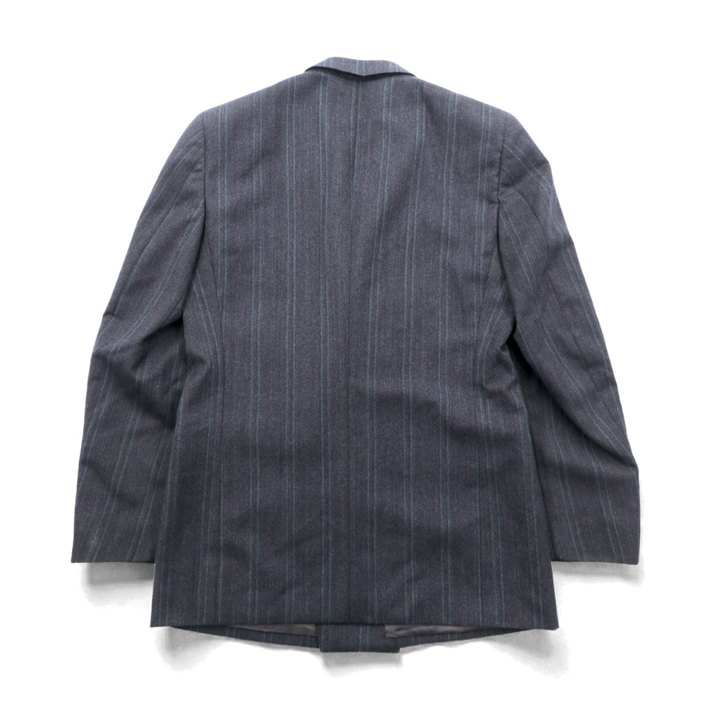 Ermenegildo Zegna イタリア製 ピークドラペル ダブルブレスト テーラードジャケット ブレザー L グレー ウール ストライプ