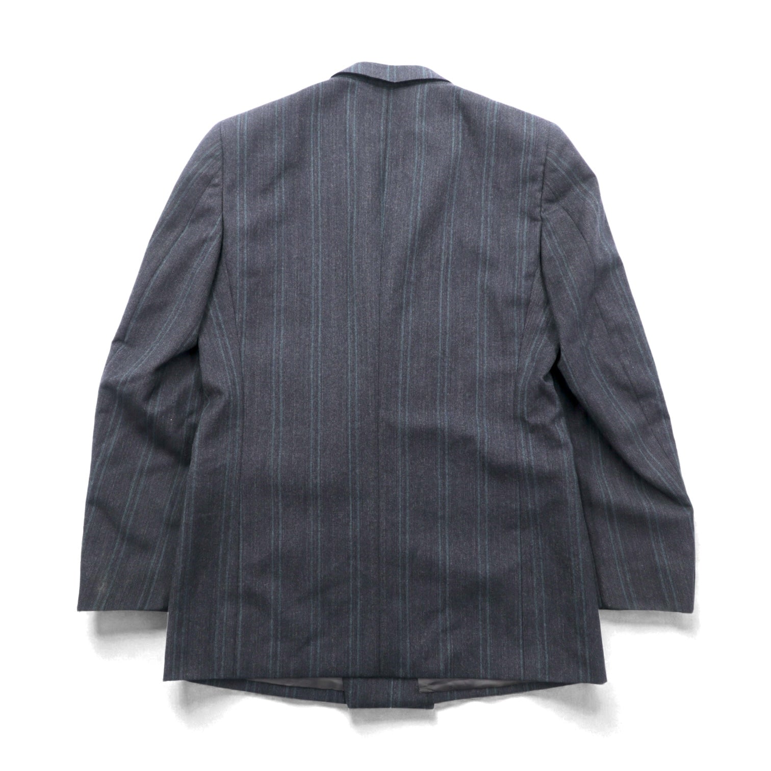 Ermenegildo Zegna イタリア製 ピークドラペル ダブルブレスト テーラードジャケット ブレザー L グレー ウール ストライプ