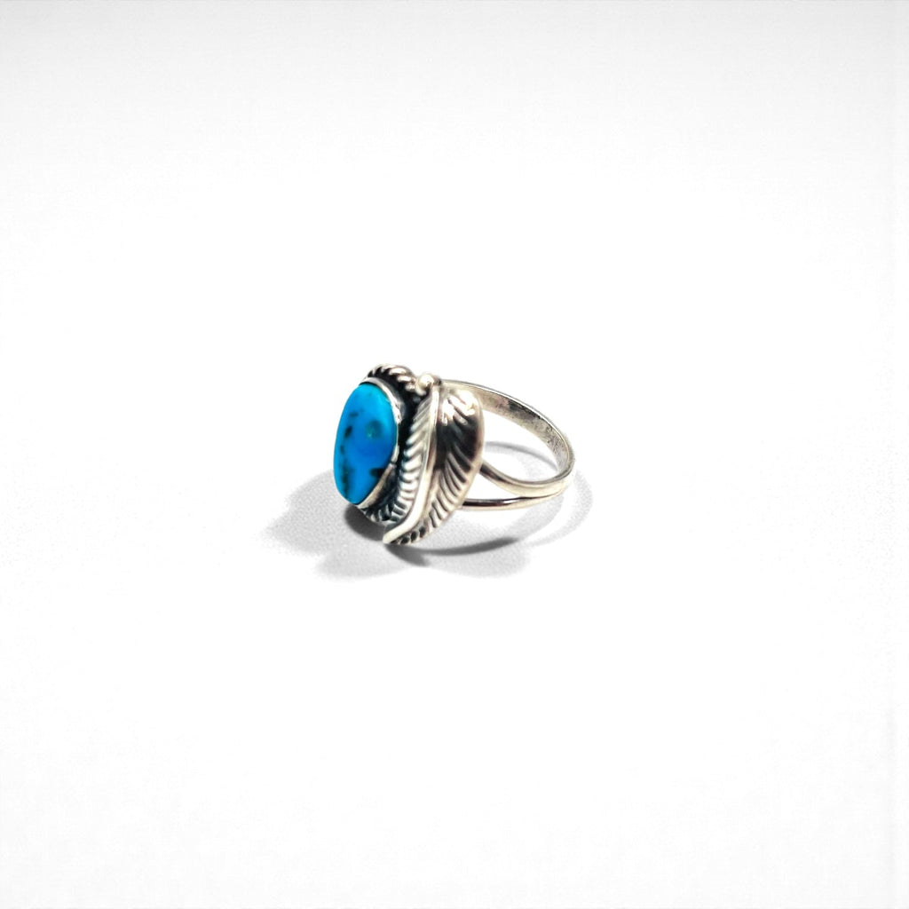 Vintage Indian Jewelry Sterling Silver Ring ターコイズ フェザー リング 指輪 10号 シルバー STERLING 刻印 インディアンジュエリー