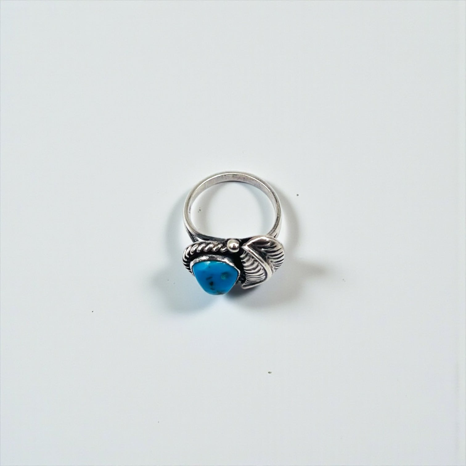 Vintage Indian Jewelry Sterling Silver Ring ターコイズ フェザー リング 指輪 10号 シルバー STERLING 刻印 インディアンジュエリー