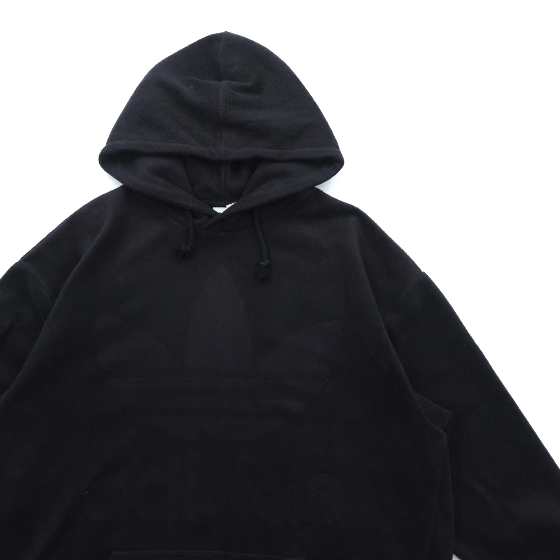 adidas originals ベロア プルオーバー パーカー XL ブラック  ビッグトレフォイル ロゴ ADICOLOR VELOUR HOODIE IN OVERSIZED FIT CY3549