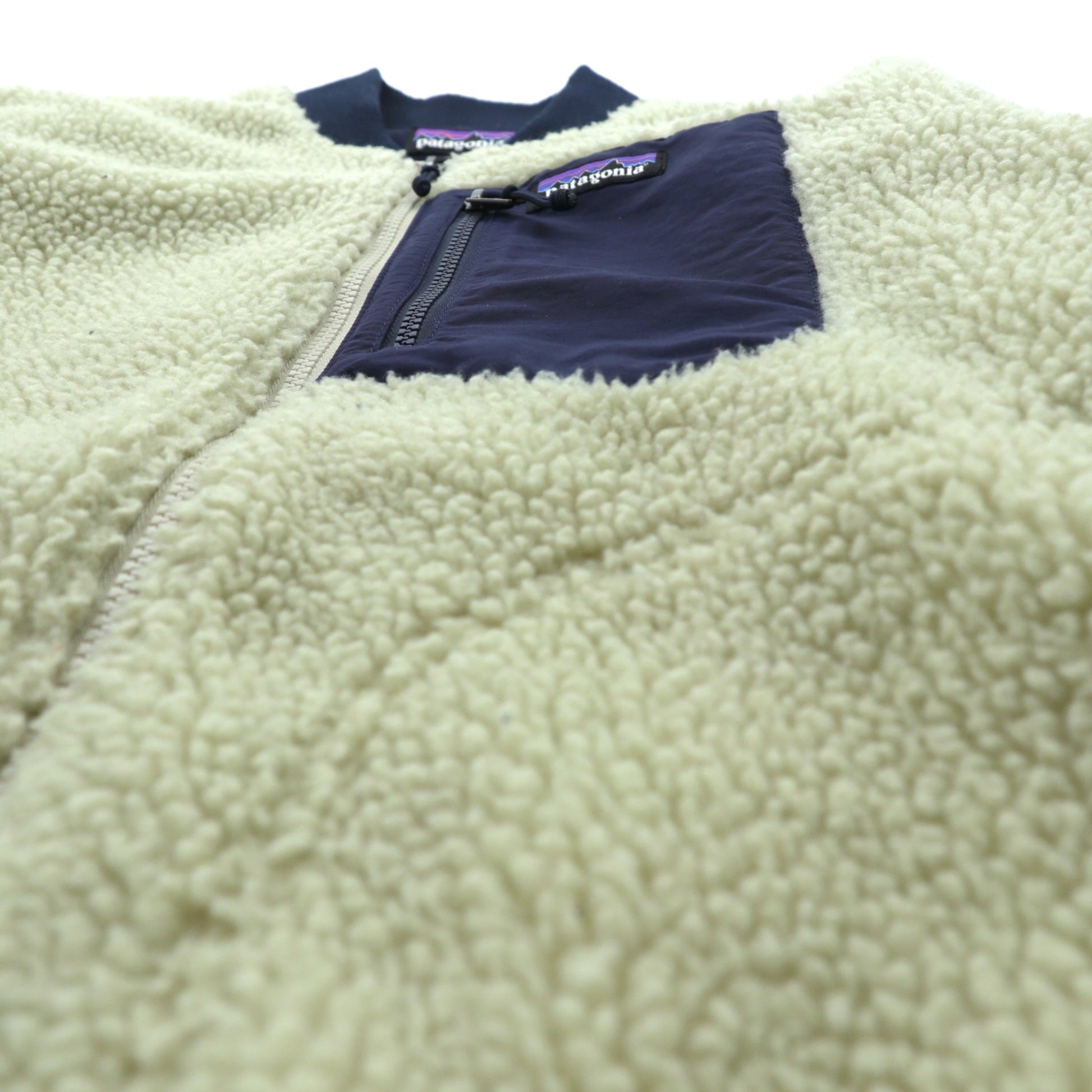 Patagonia レトロX 廃番 ボマージャケット Retro X Bomber Jkt ボア フリースジャケット S ナチュラル × ネイビー 22830