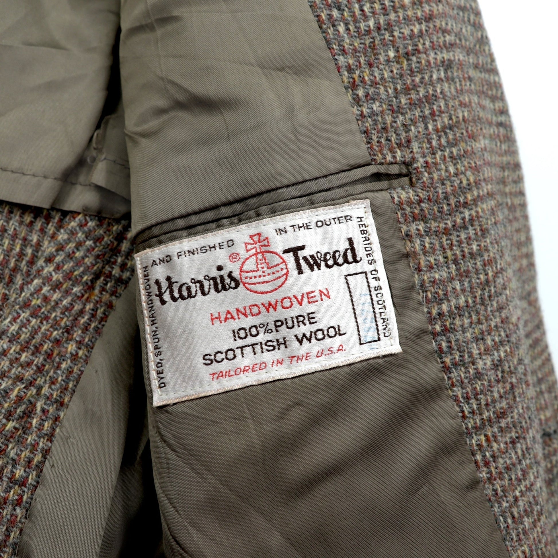 Harris Tweed 90年代 USA製 ツイード ブレザー 2B テーラードジャケット XL ウール くるみボタン Lord & TAYLOR