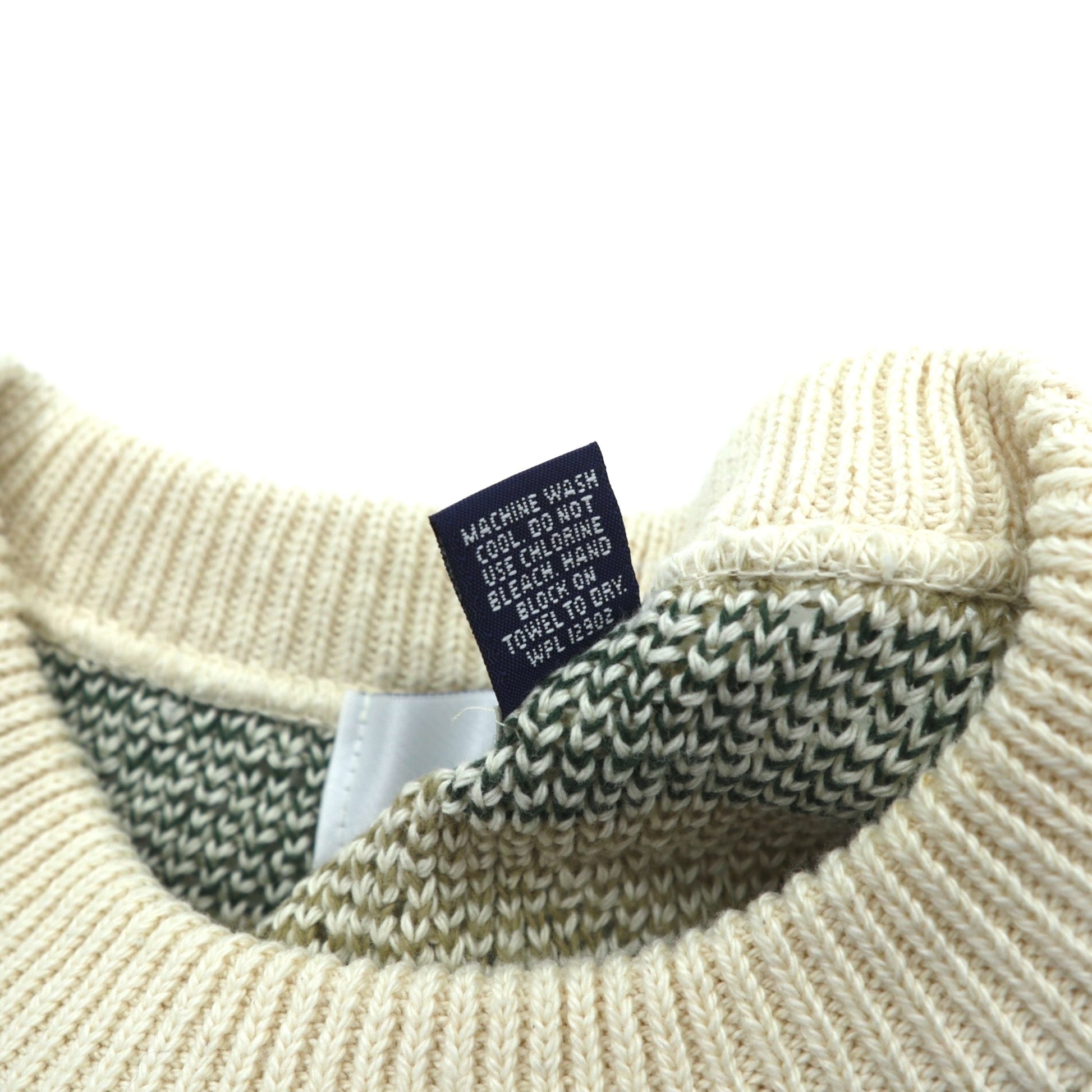 BILL BLASS 米国製 ジャガード ニット セーター L コットン 総柄 USA製