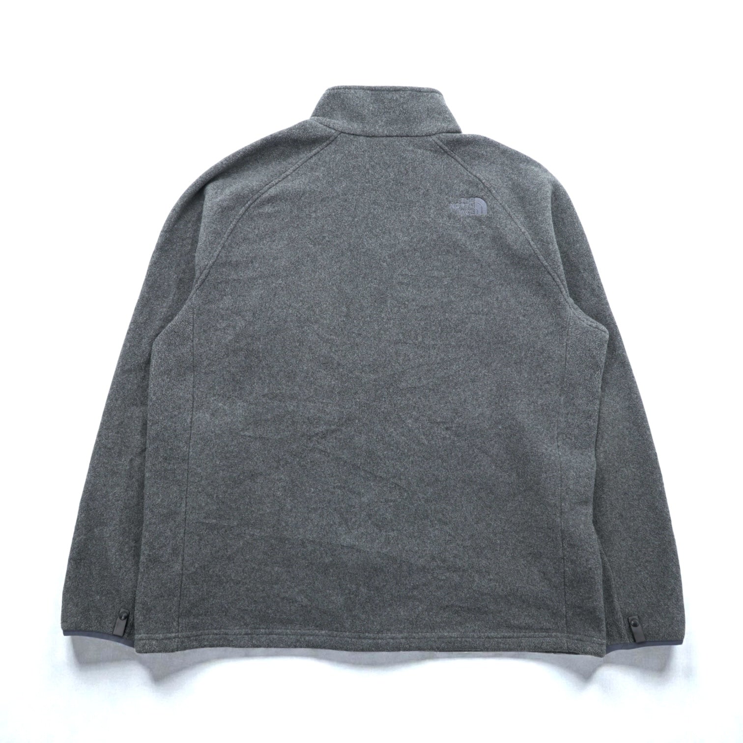 THE NORTH FACE フルジップ フリースジャケット XL グレー ドローコード スタンドカラー C704