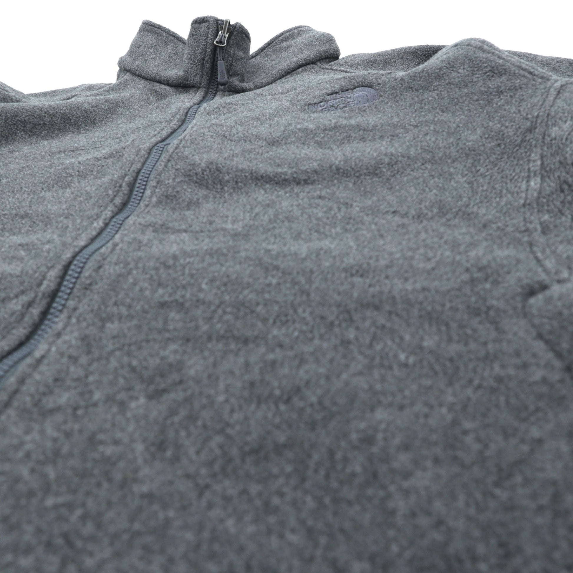 THE NORTH FACE フルジップ フリースジャケット XL グレー ドローコード スタンドカラー C704