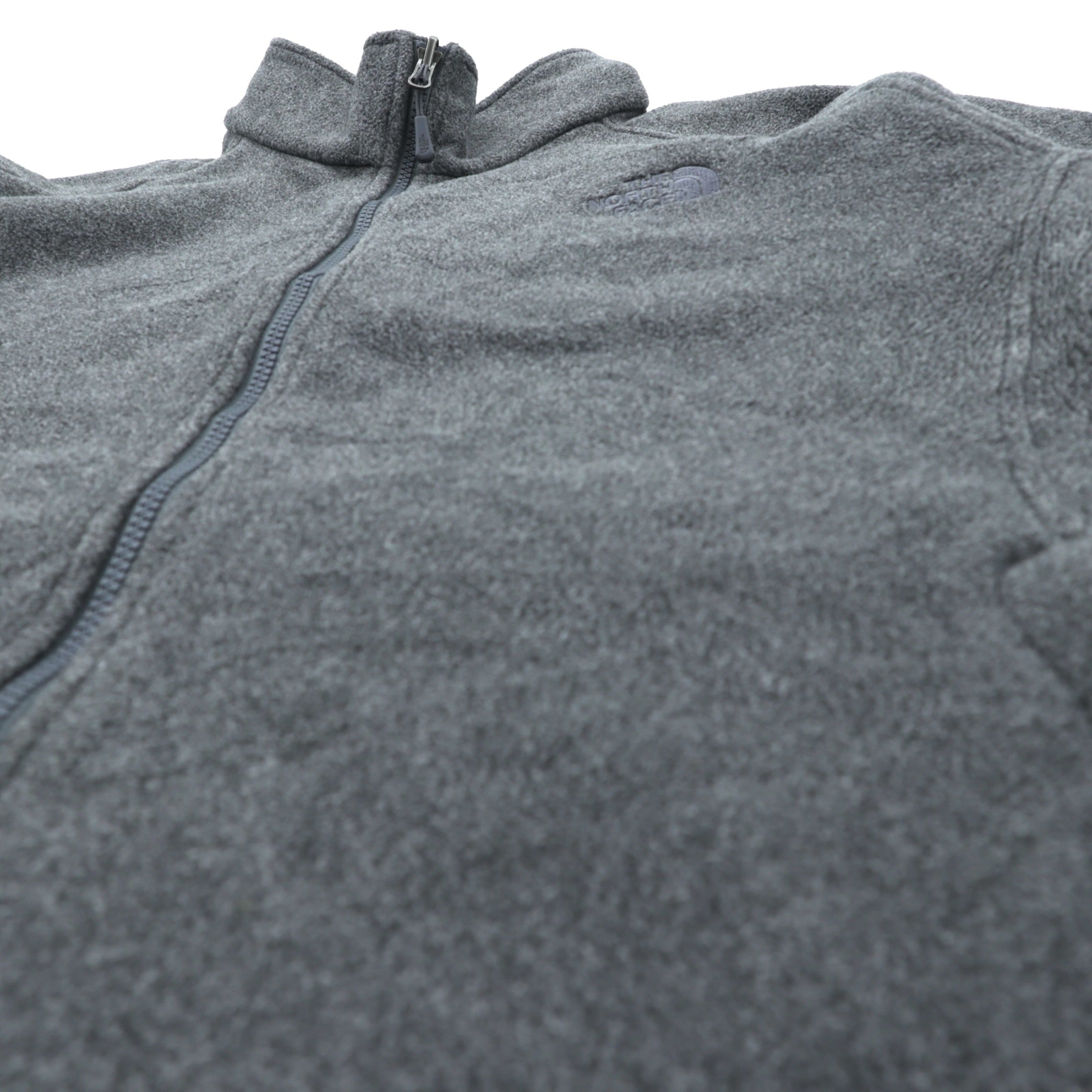 THE NORTH FACE フルジップ フリースジャケット XL グレー ドローコード スタンドカラー C704