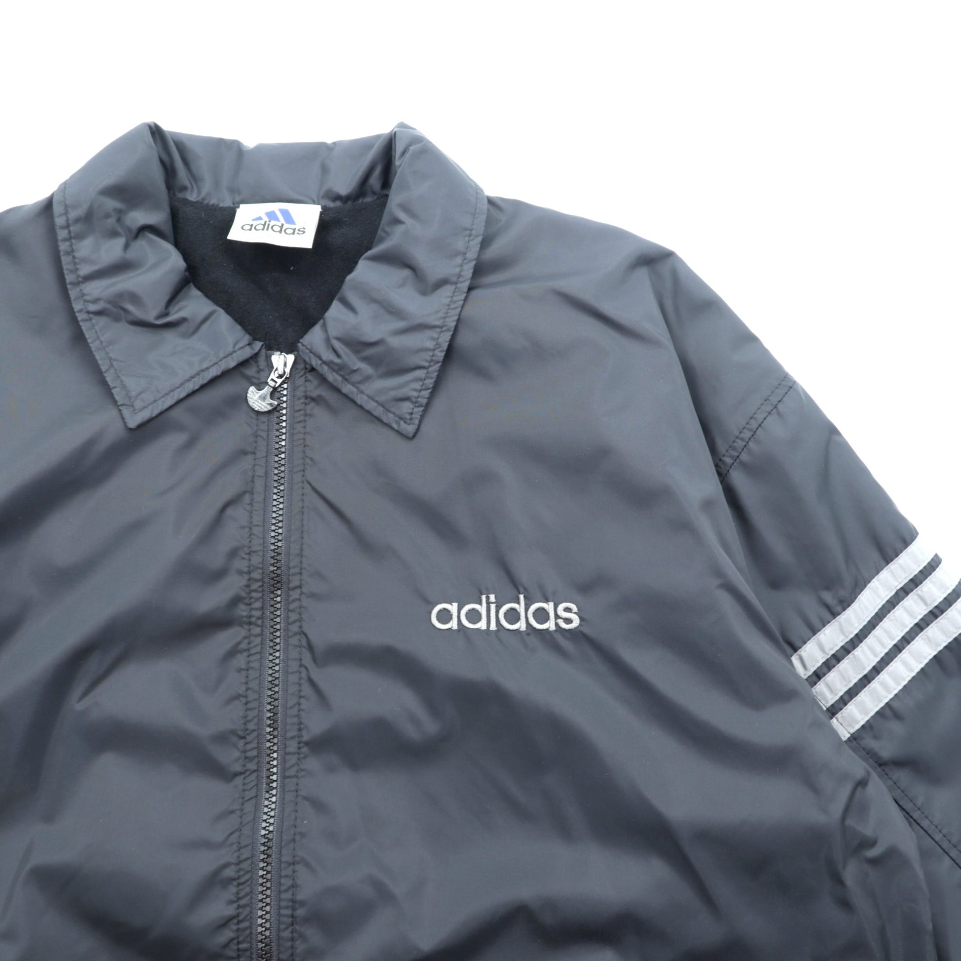 adidas 90年代 デサント社製 ヴィンテージ ジップアップ コーチジャケット L ブラック ナイロン