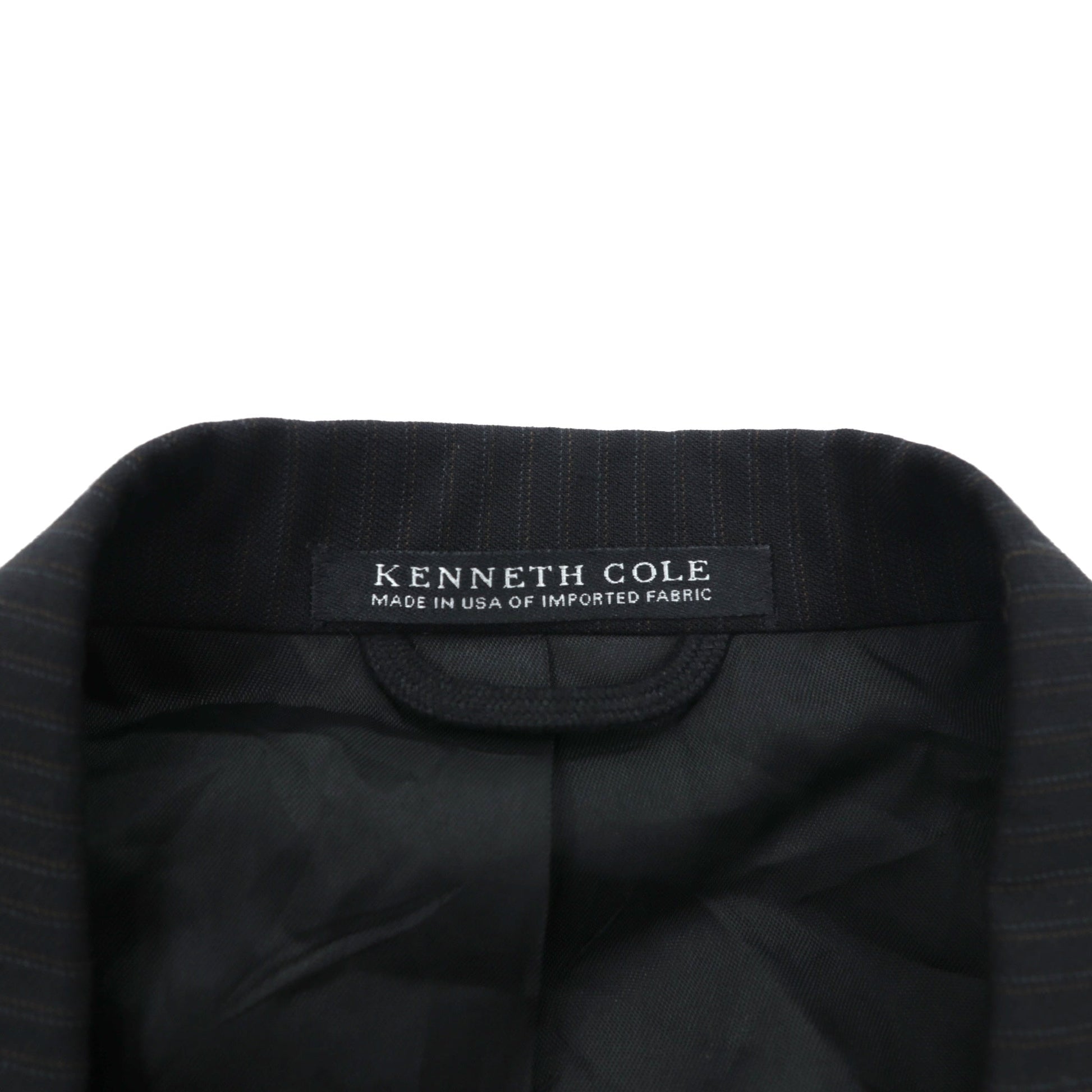 US UNION MADE Blazer ピークドラベル ダブルブレスト ブレザー テーラードジャケット XL ブラック ストライプ KENNETH COLE 未使用品 USA製