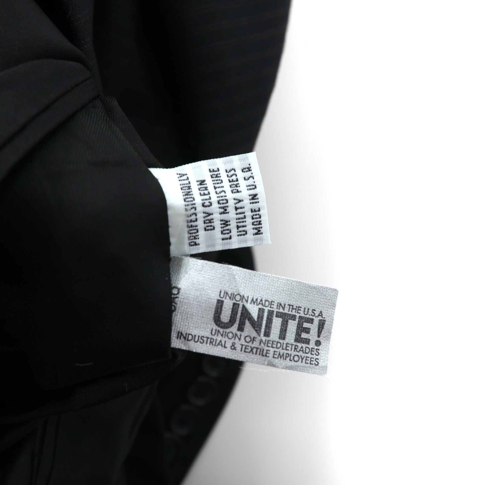 US UNION MADE Blazer ピークドラベル ダブルブレスト ブレザー テーラードジャケット XL ブラック ストライプ KENNETH COLE 未使用品 USA製