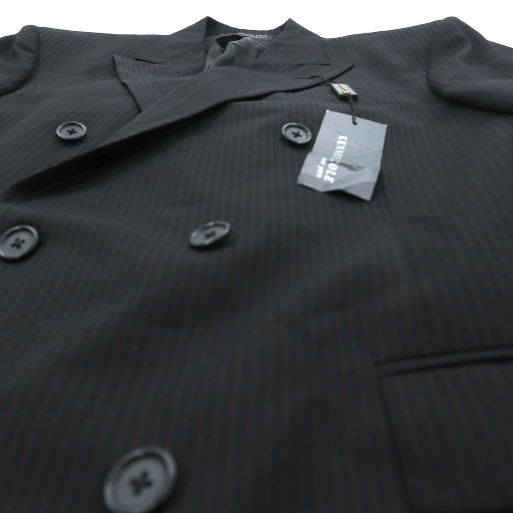 US UNION MADE Blazer ピークドラベル ダブルブレスト ブレザー テーラードジャケット XL ブラック ストライプ KENNETH COLE 未使用品 USA製