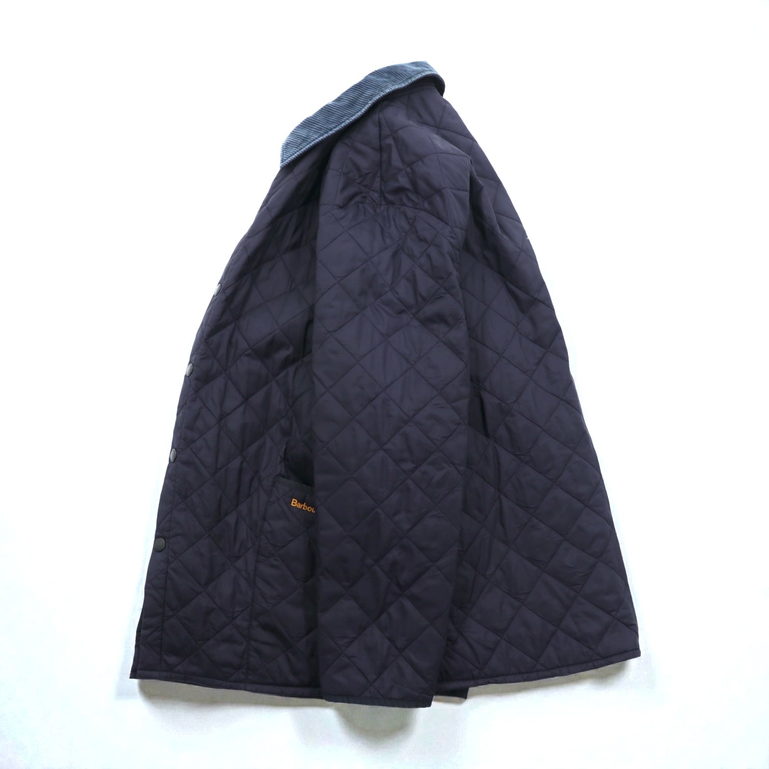 Barbour キルティングジャケット LIDDESDALE JACKET XL ネイビー 襟コーデュロイ 中綿 MQU0001NY91