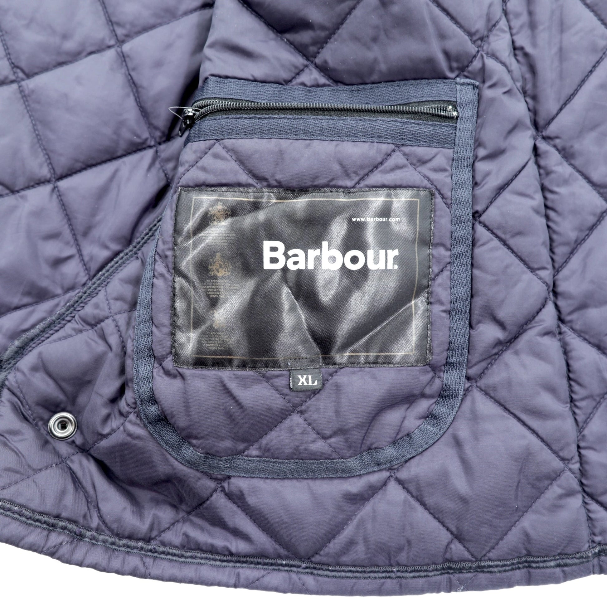 Barbour キルティングジャケット LIDDESDALE JACKET XL ネイビー 襟コーデュロイ 中綿 MQU0001NY91