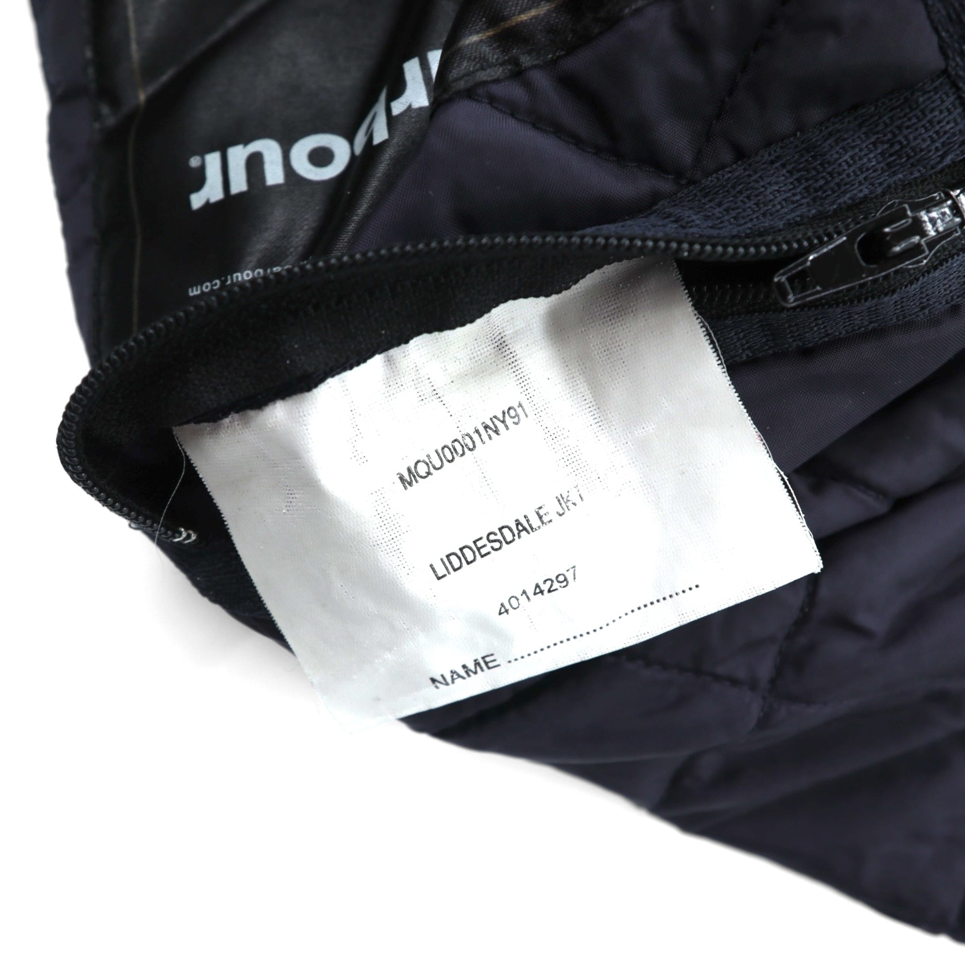 Barbour キルティングジャケット LIDDESDALE JACKET XL ネイビー 襟コーデュロイ 中綿 MQU0001NY91