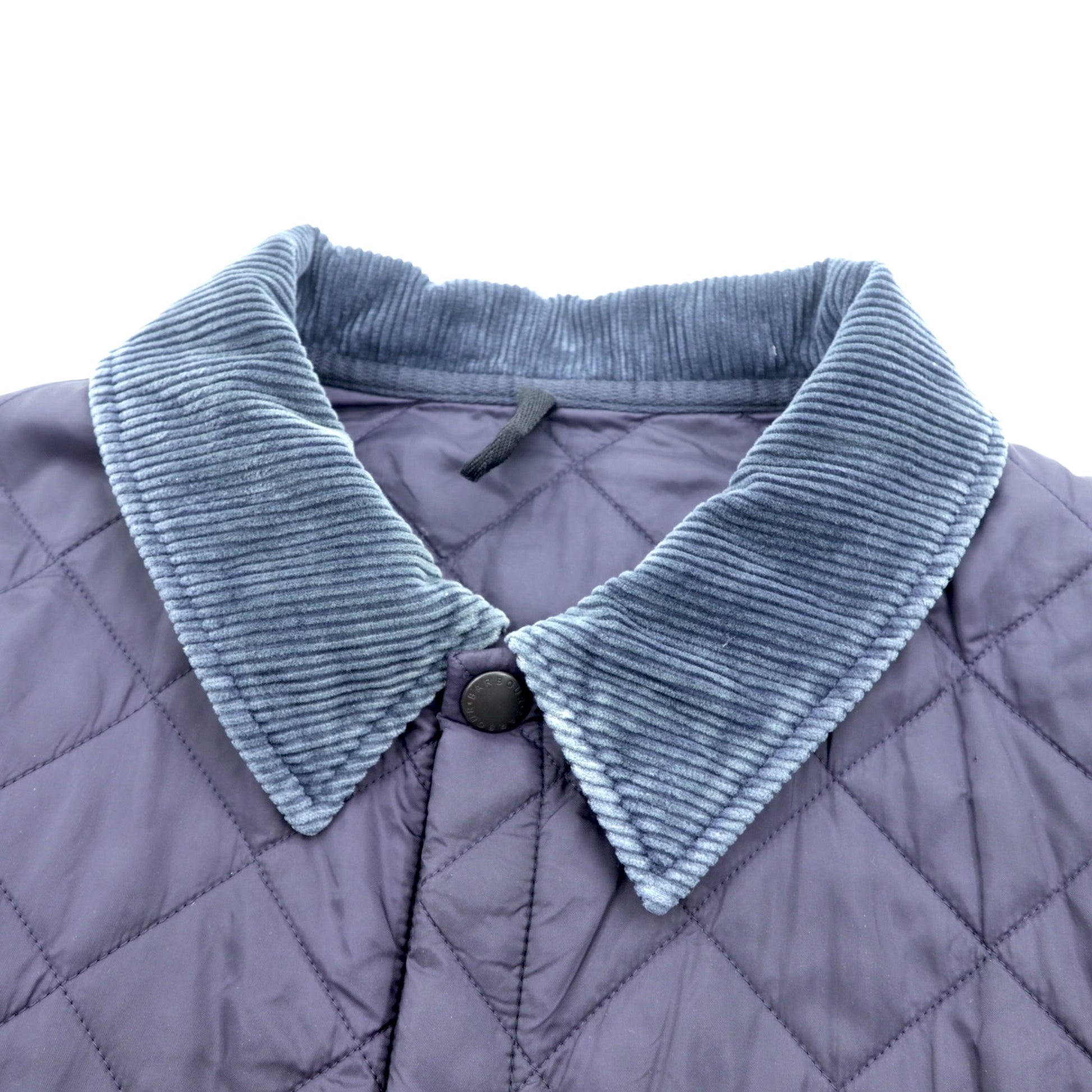 Barbour キルティングジャケット LIDDESDALE JACKET XL ネイビー 襟コーデュロイ 中綿 MQU0001NY91