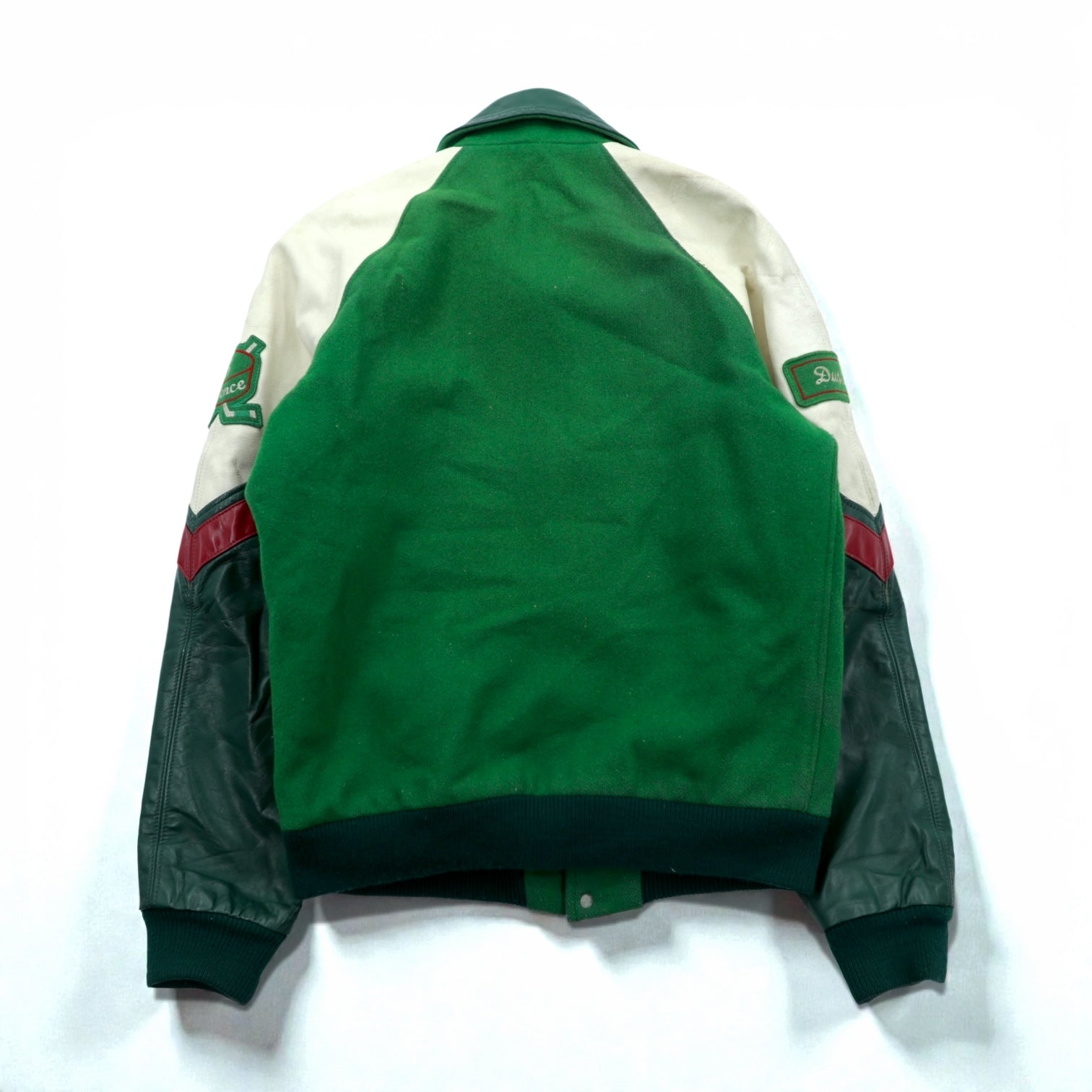 80s Canada Vintage Award Jacket レザー切替 スタジャン XL グリーン ウール PERGIS 80年代 カナダ製
