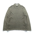 Eddie Bauer ハーフジップ ニット セーター L ブラウン ウール ボーダー 6007 未使用品