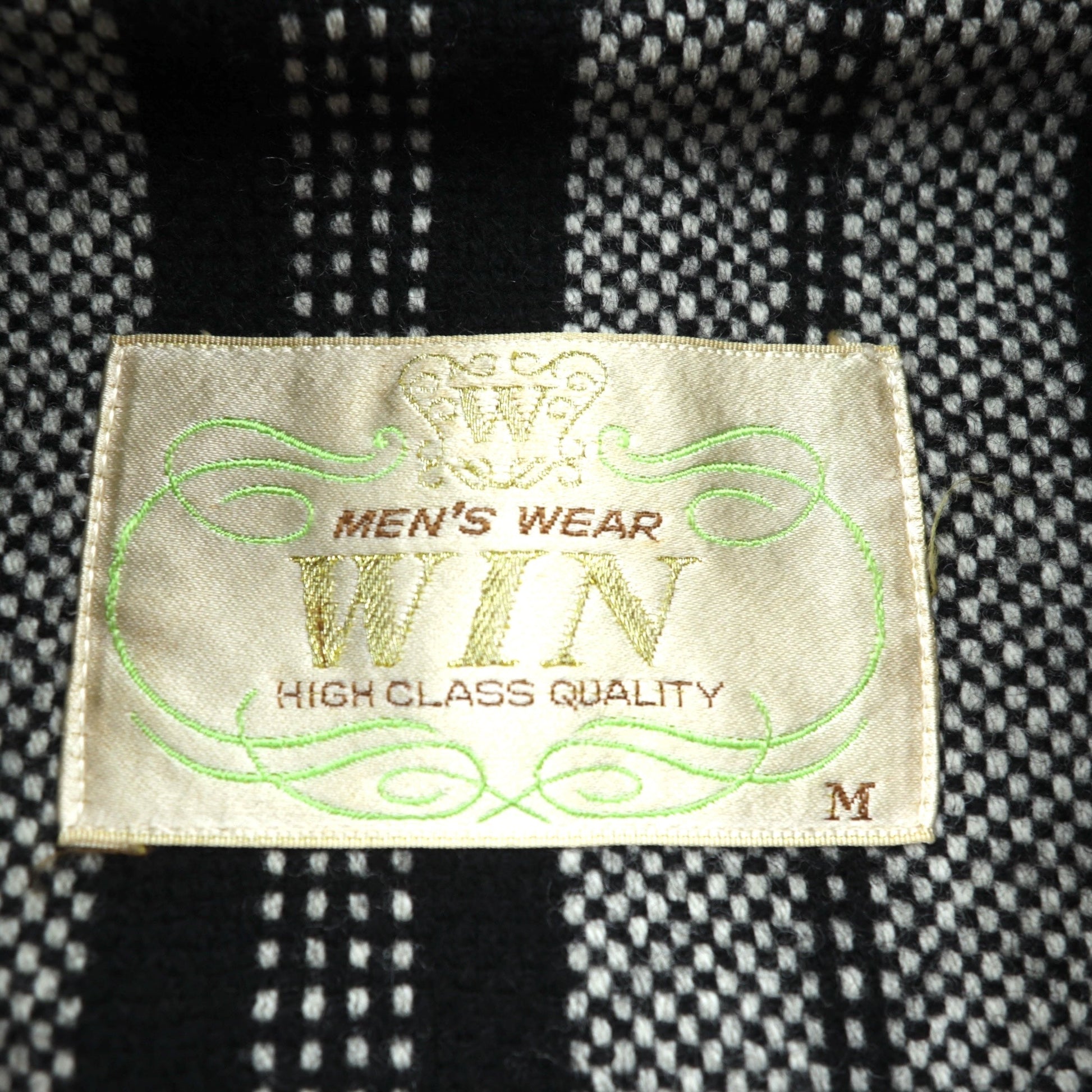 80s Japan Vintage Blouson ジップアップ ボンバージャケット M ウール ストライプ MEN'S WEAR WIN 80年代 日本製