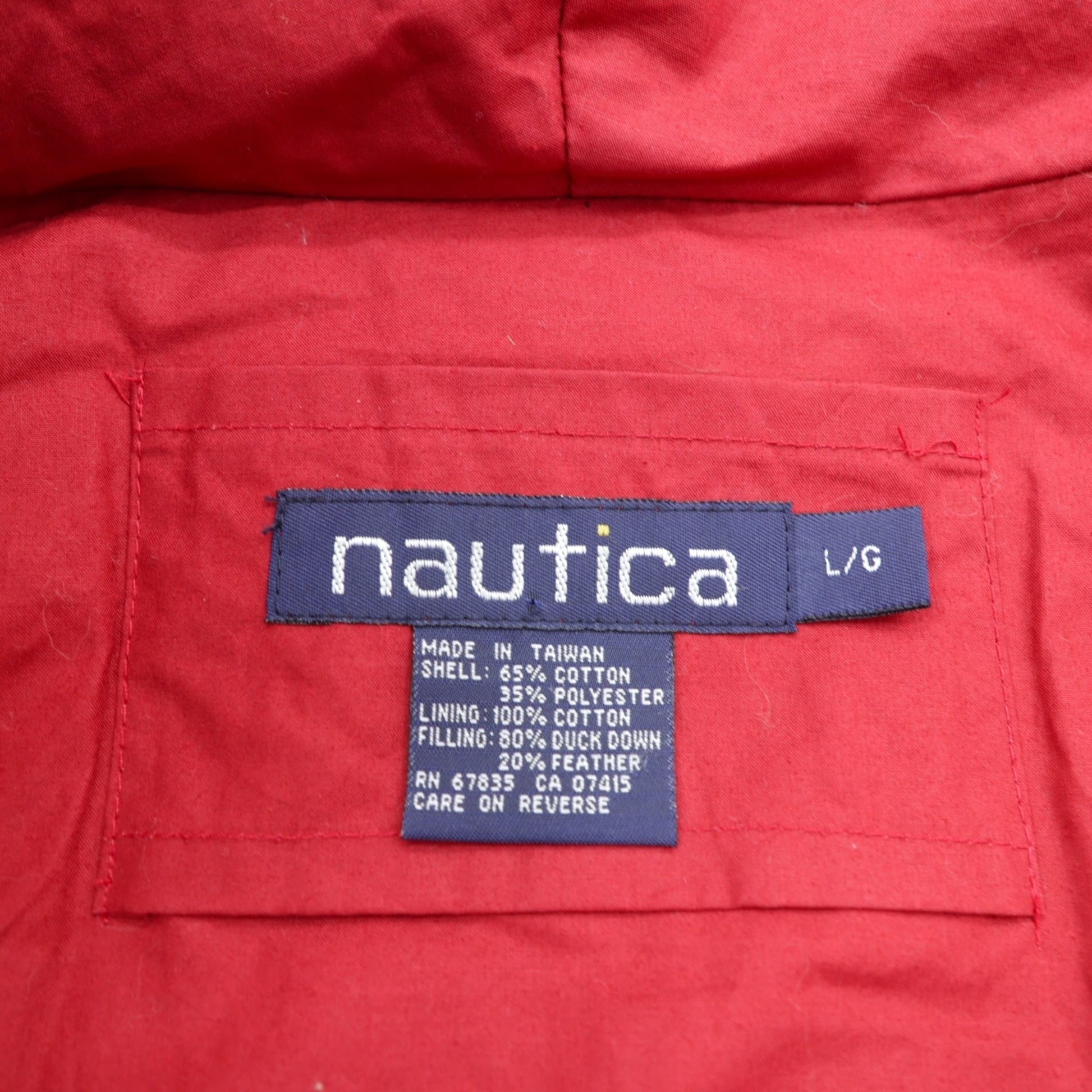 NAUTICA 90年代 65/35クロス N-3B ミリタリー ダウンジャケット L ダブルジップ ドローコード ファー着脱式
