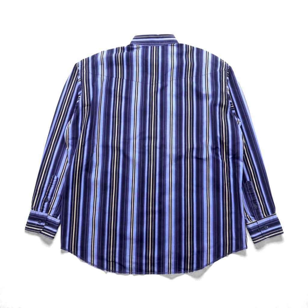 Wrangler 90年代 ボタンダウン シャツ XL ネイビー ストライプ 胸ポケット