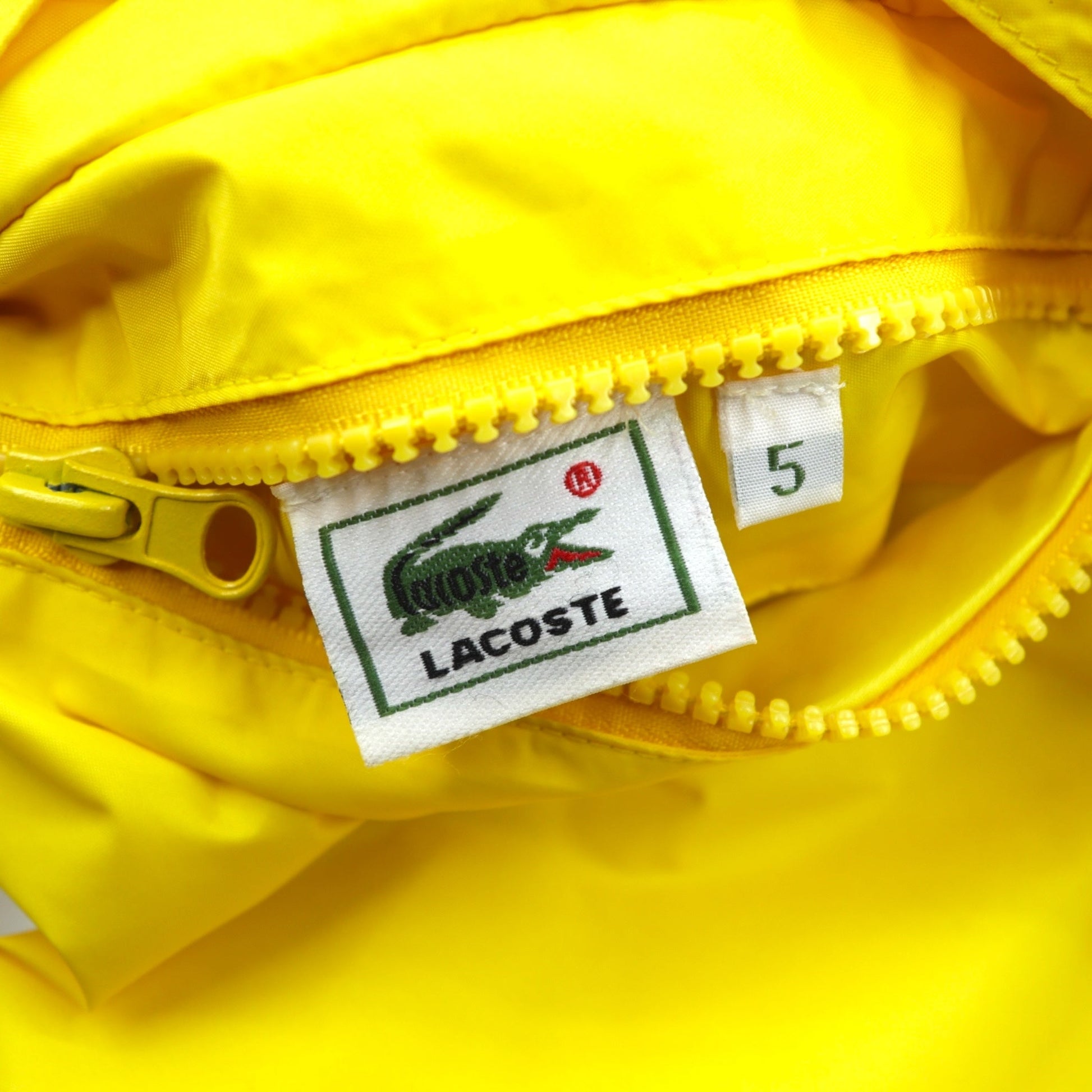 LACOSTE 90年代 リバーシブル ナイロンジャケット フリースジャケット XL ドローコード ジップアップ スタンドカラー