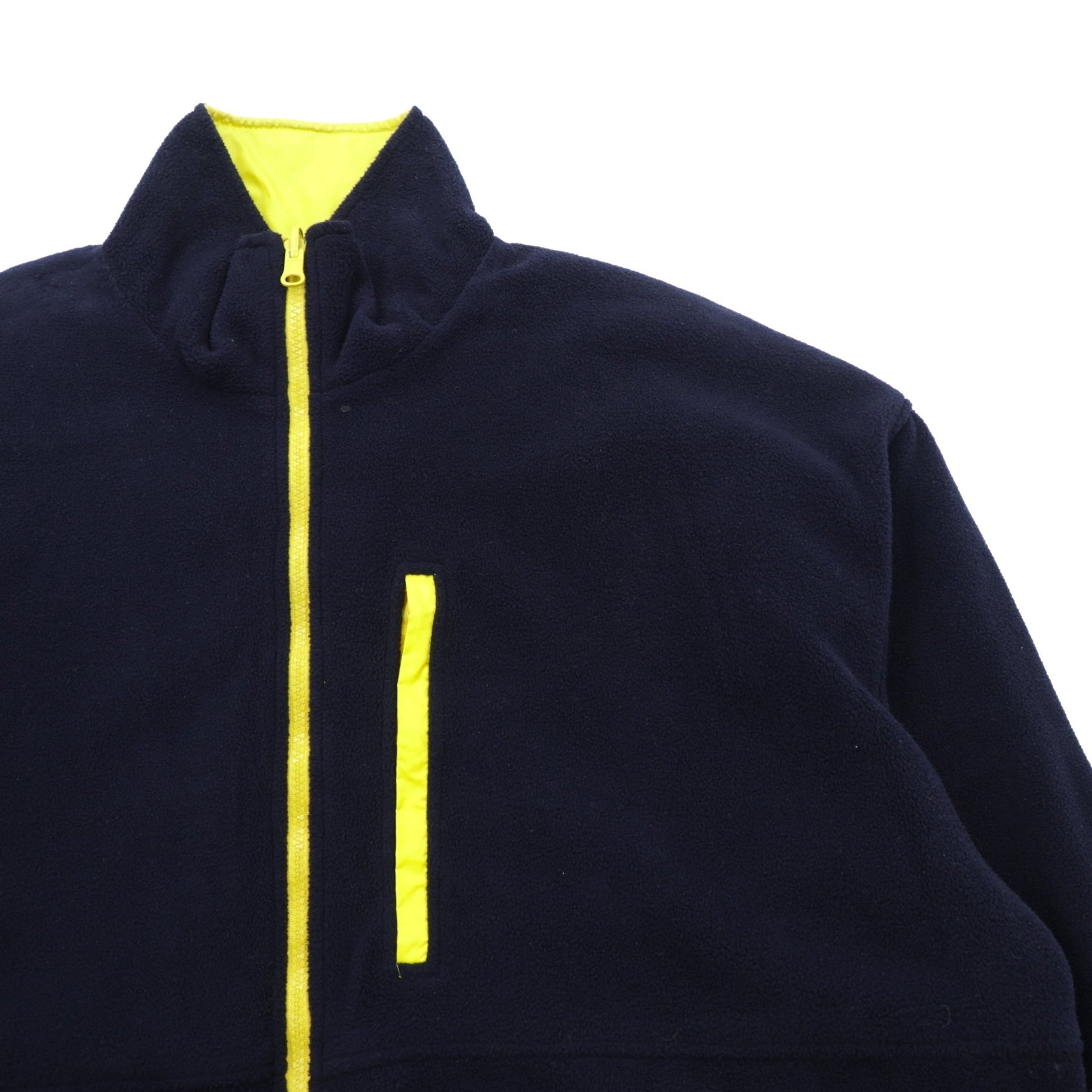 LACOSTE 90年代 リバーシブル ナイロンジャケット フリースジャケット XL ドローコード ジップアップ スタンドカラー