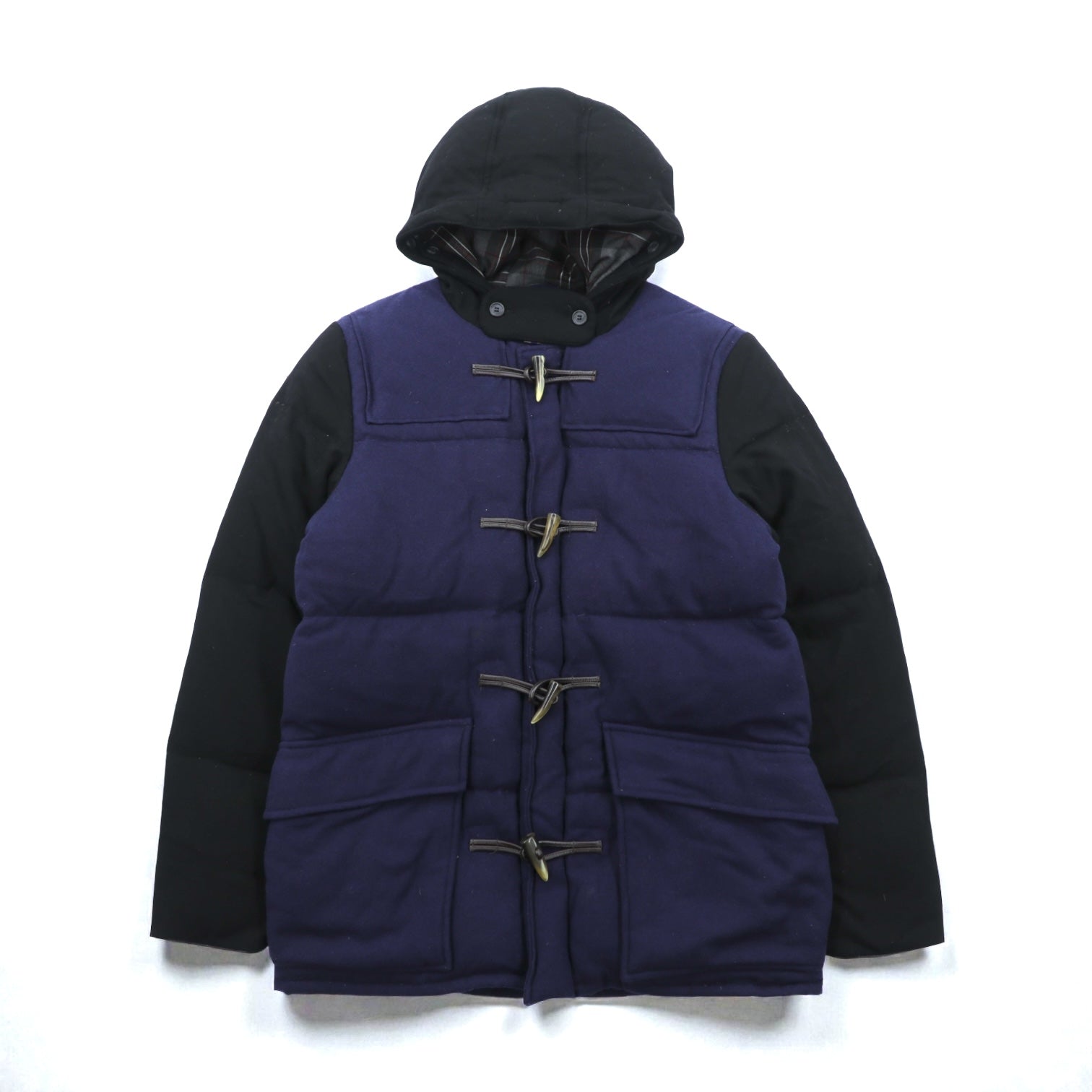 International Gallery BEAMS 別注 Cape HEIGHTS ダウンジャケット S ネイビー ダブルジップ ダッフル Landis WOOL CH9111818
