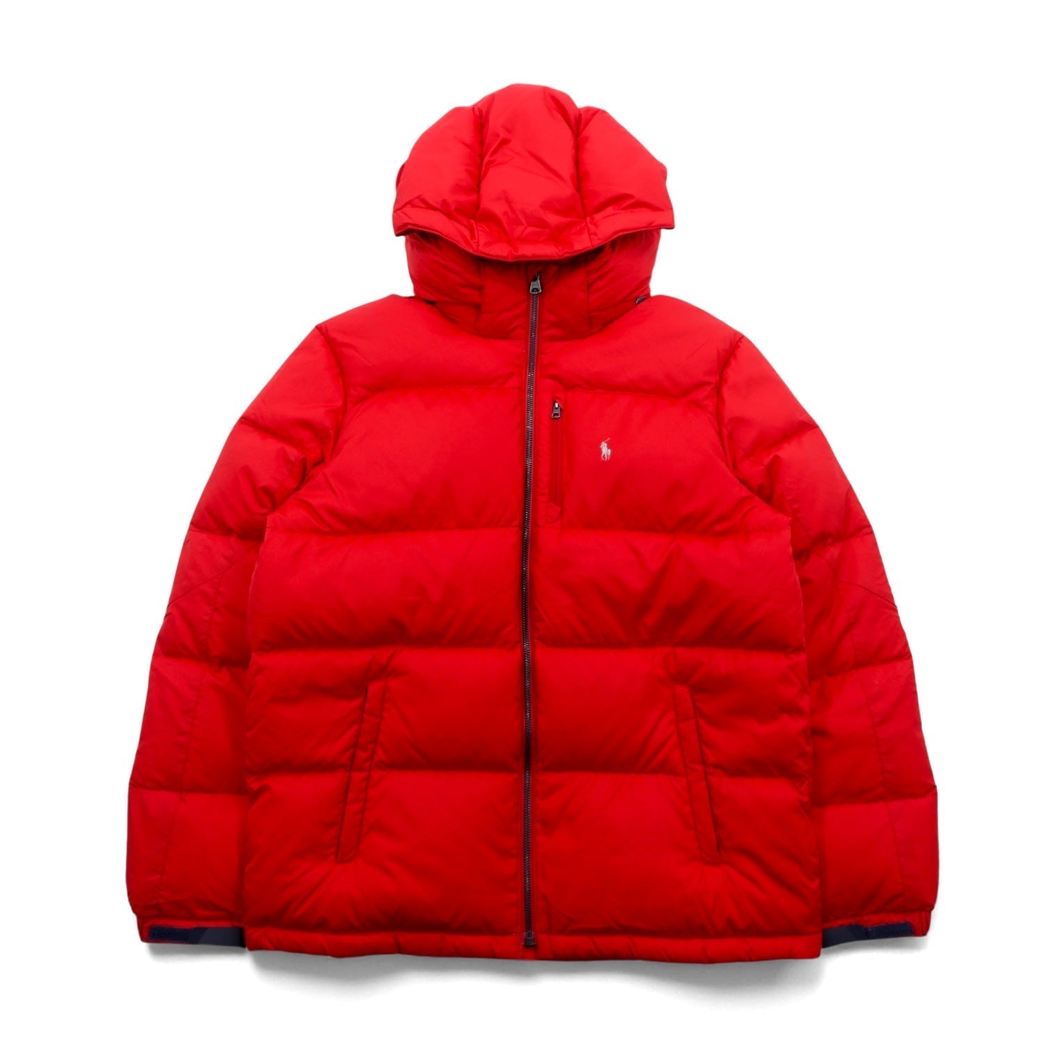 Polo Ralph Lauren PERFORMANCE ダウンジャケット M レッド ナイロン スモールポニー フード着脱式