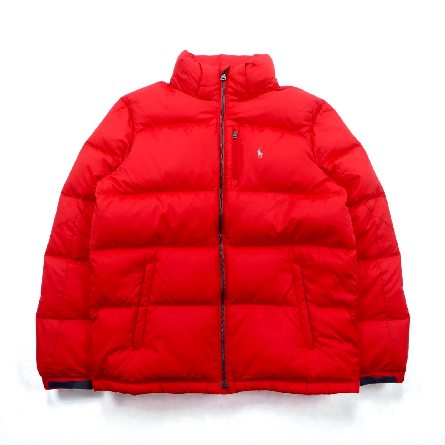 Polo Ralph Lauren PERFORMANCE ダウンジャケット M レッド ナイロン スモールポニー フード着脱式