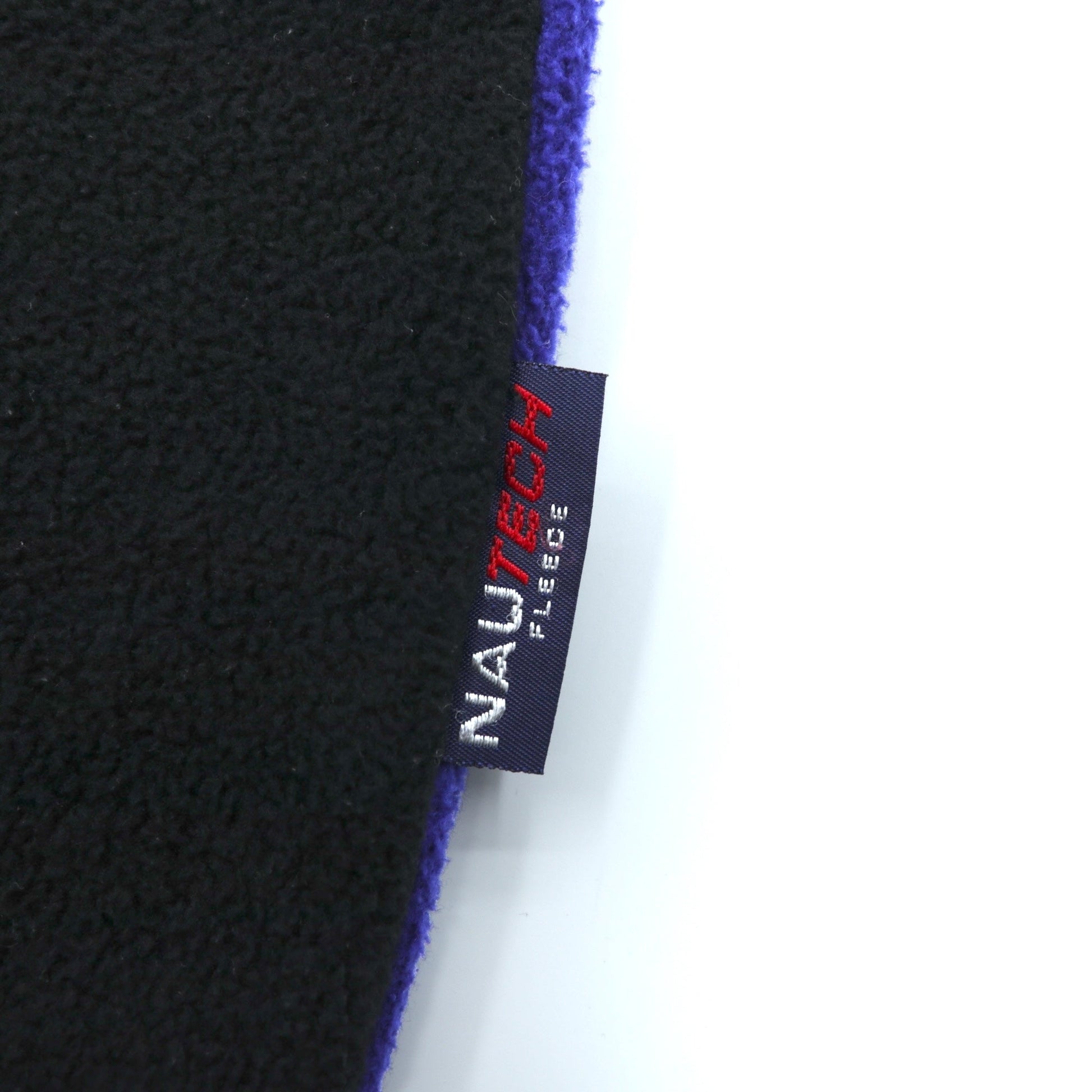 NAUTICA 00年代 フルジップ フリースジャケット XL ブラック スタンドカラー COMPETITION バックロゴ刺繍