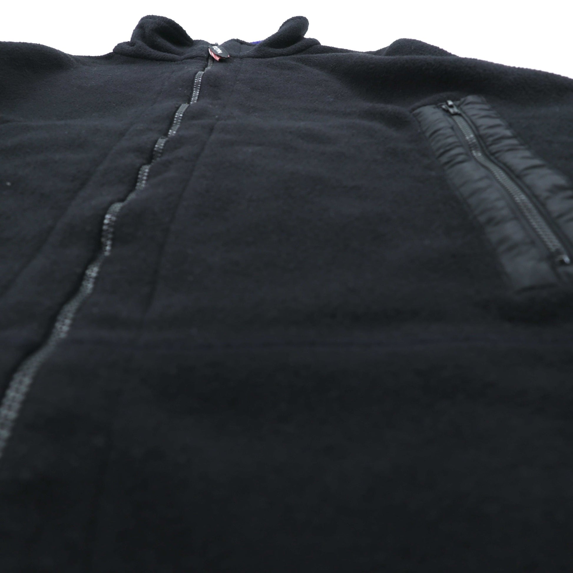 NAUTICA 00年代 フルジップ フリースジャケット XL ブラック スタンドカラー COMPETITION バックロゴ刺繍
