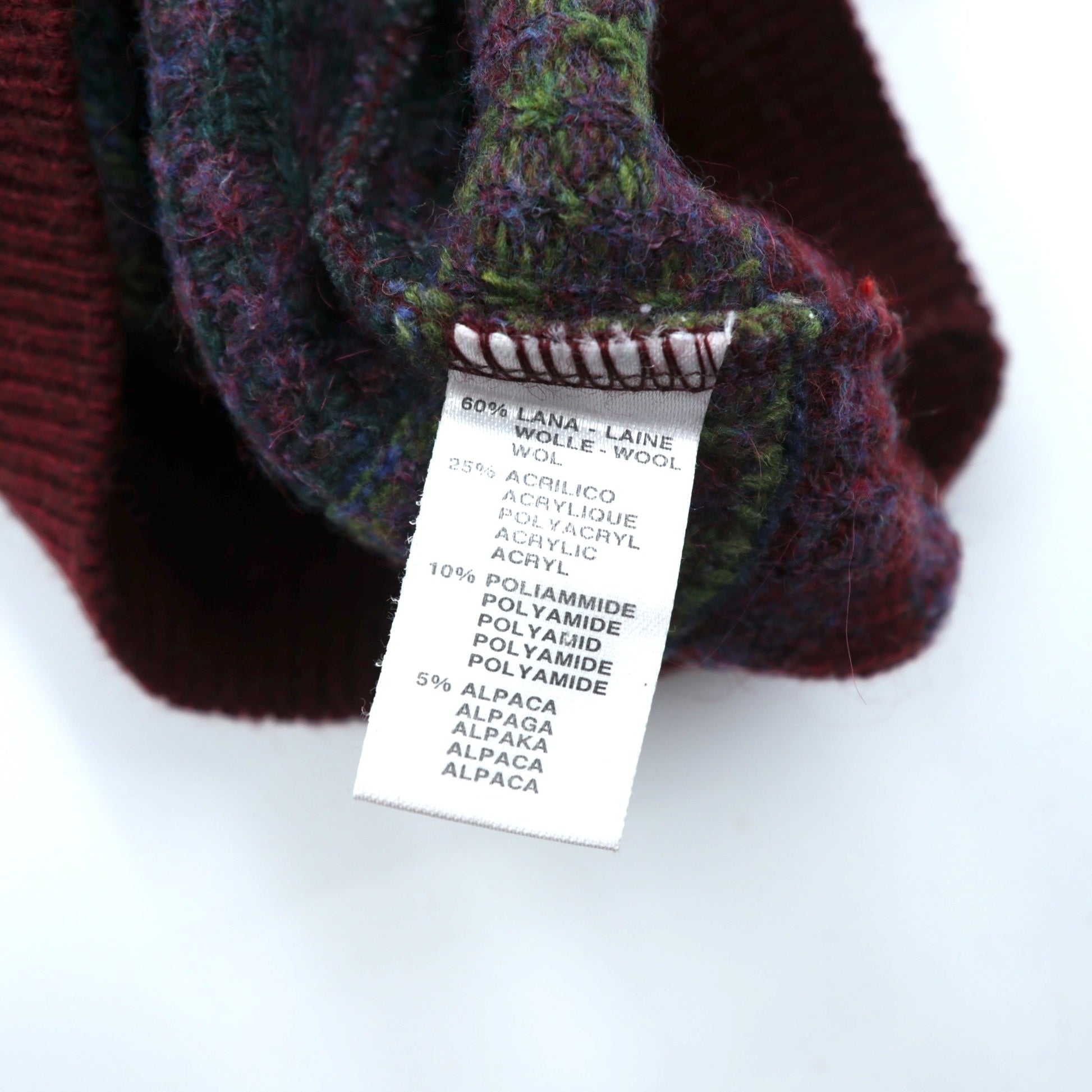 90s Italy Vintage Jacquard Knitwear GIORGIO ALLAN 総柄 フェアアイル ニット セーター XL ウール 羊毛 アルパカ混 90年代 イタリア製
