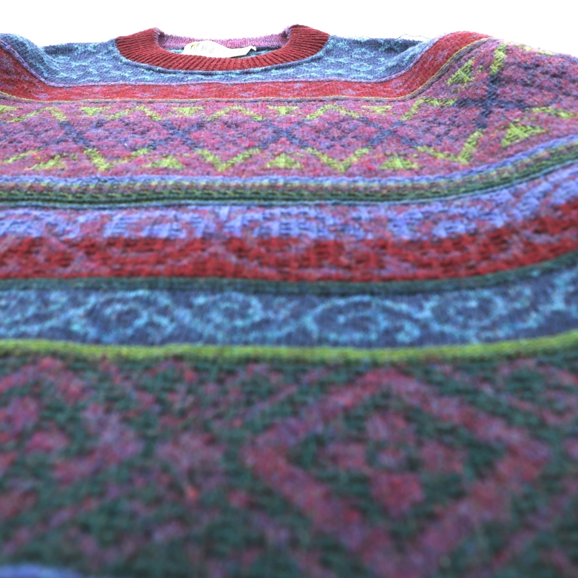 90s Italy Vintage Jacquard Knitwear GIORGIO ALLAN 総柄 フェアアイル ニット セーター XL ウール 羊毛 アルパカ混 90年代 イタリア製