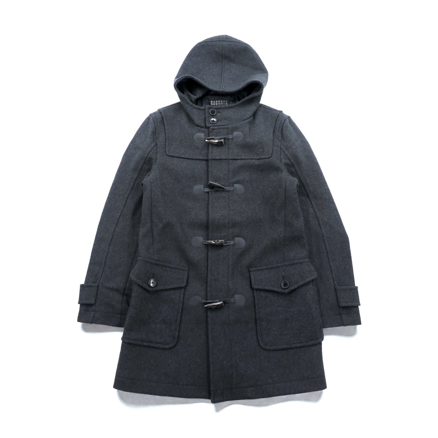 BARNEYS NEW YORK ダッフルコート XL グレー ウール トグルボタン フード付き