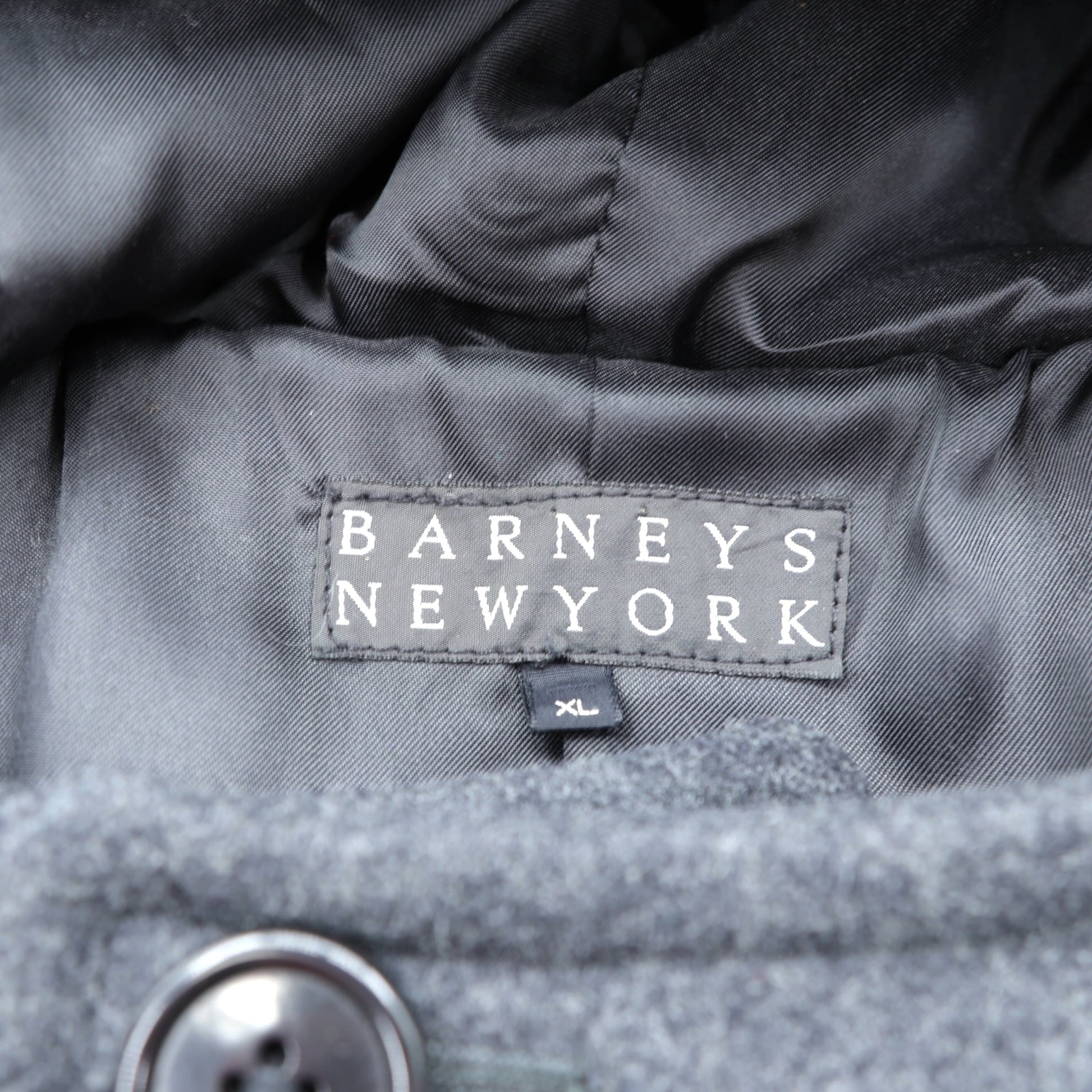 BARNEYS NEW YORK ダッフルコート XL グレー ウール トグルボタン フード付き