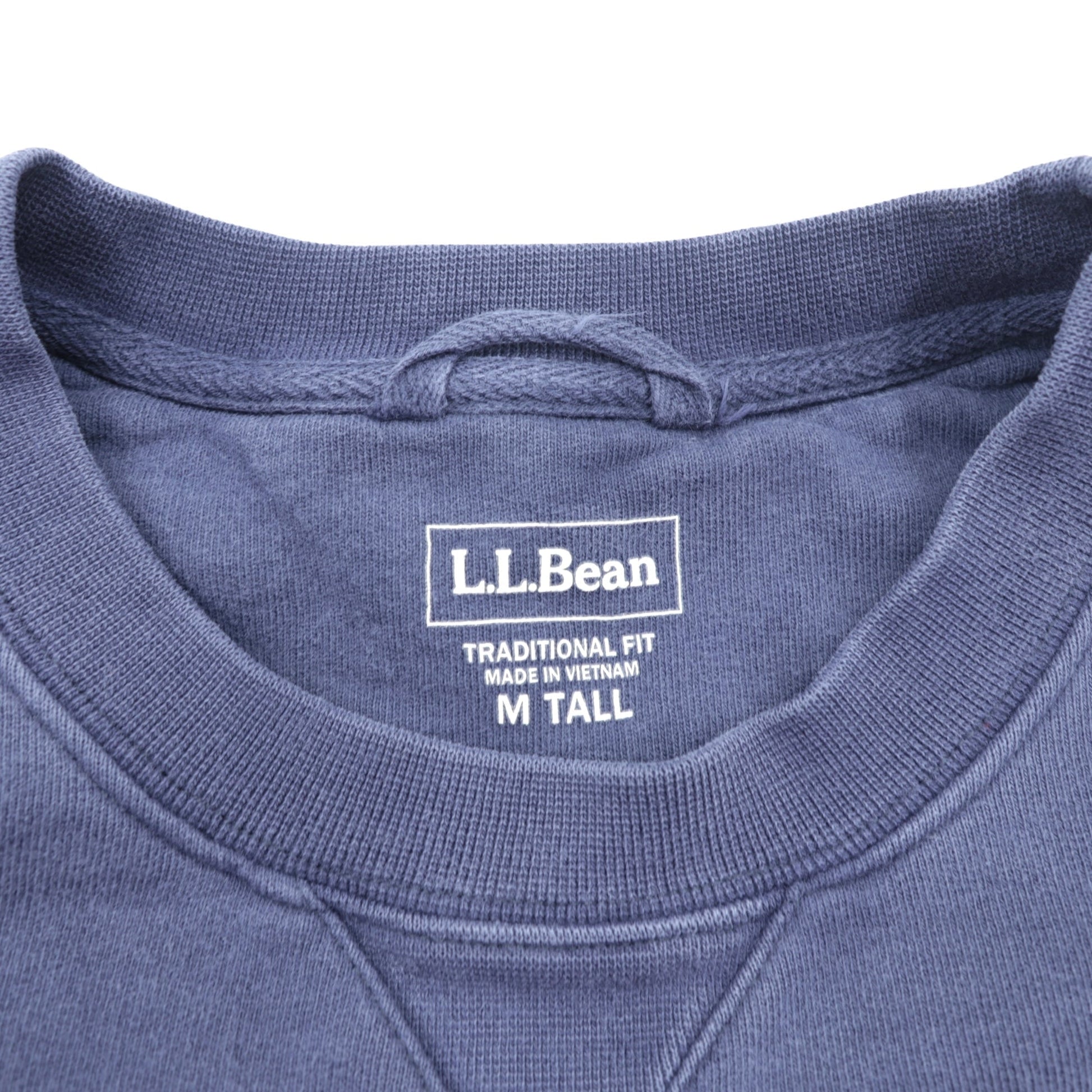 L.L.Bean 前V ブランク スウェット トレーナー M TRADITIONAL FIT ネイビー コットン