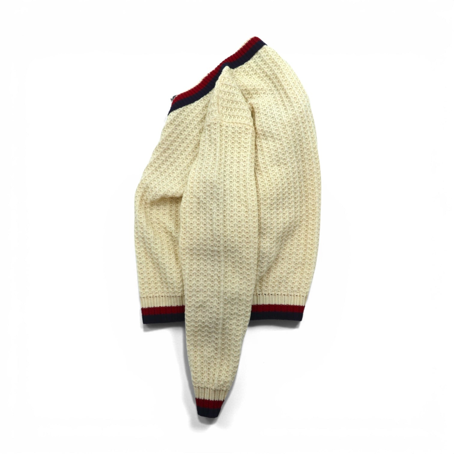 60s USA UNION MADE Vintage Knitweat ワッフル編み チルデン ニット セーター L 生成り ナチュラル ウール MAX-GOLDSTEIN Lord Jeff Knit 60年代 USA製