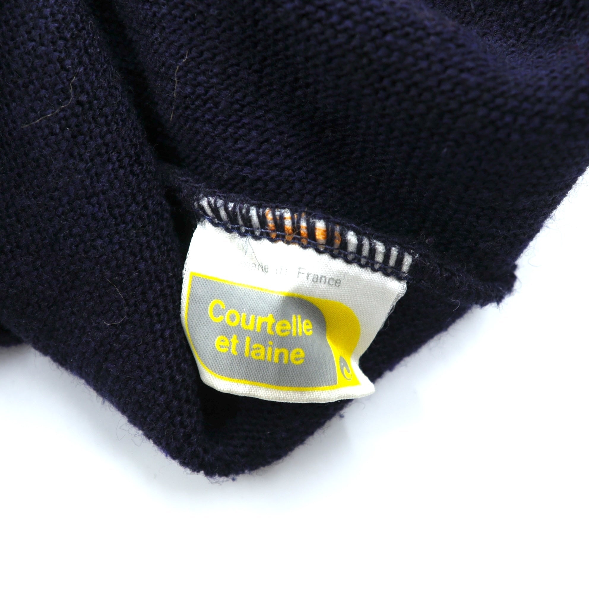 chabala 80s France Vintage Knitwear Vネック ニット カーディガン L ネイビー フランス製