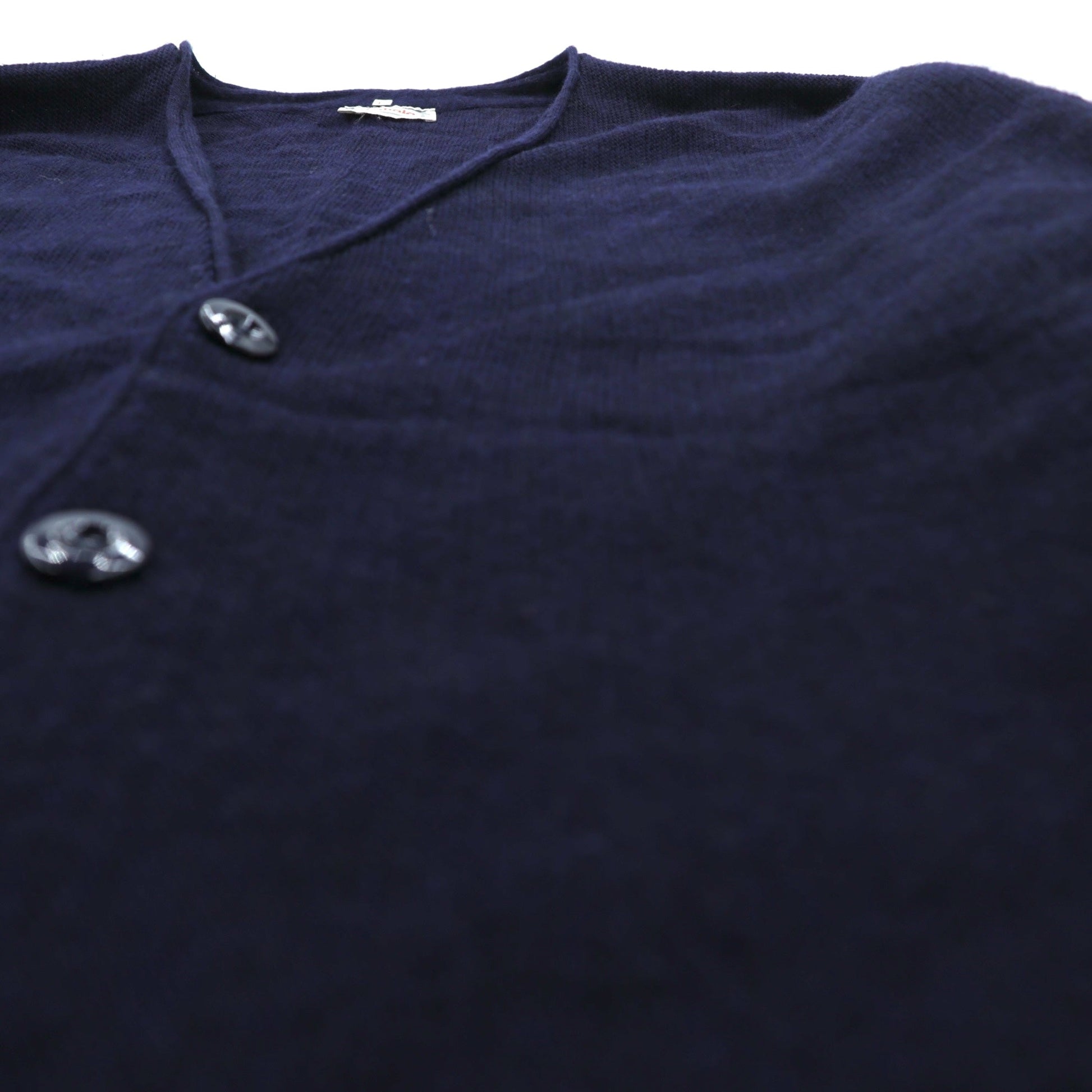 chabala 80s France Vintage Knitwear Vネック ニット カーディガン L ネイビー フランス製