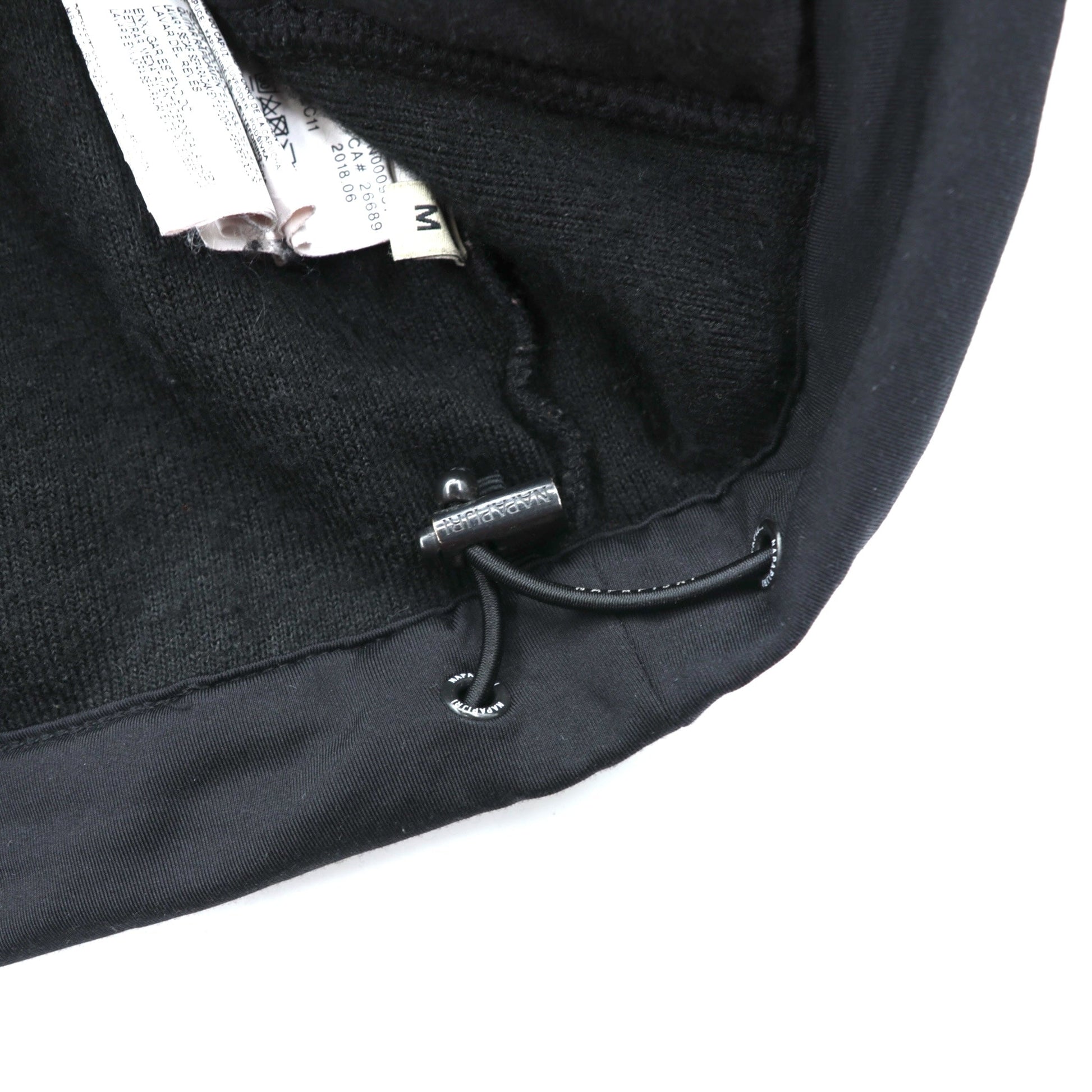 NAPAPIJRI ハーフジップ アノラックパーカー シェルパ フリースジャケット M ブラック ドローコード Teide Fleece Hoodie N0Y13M