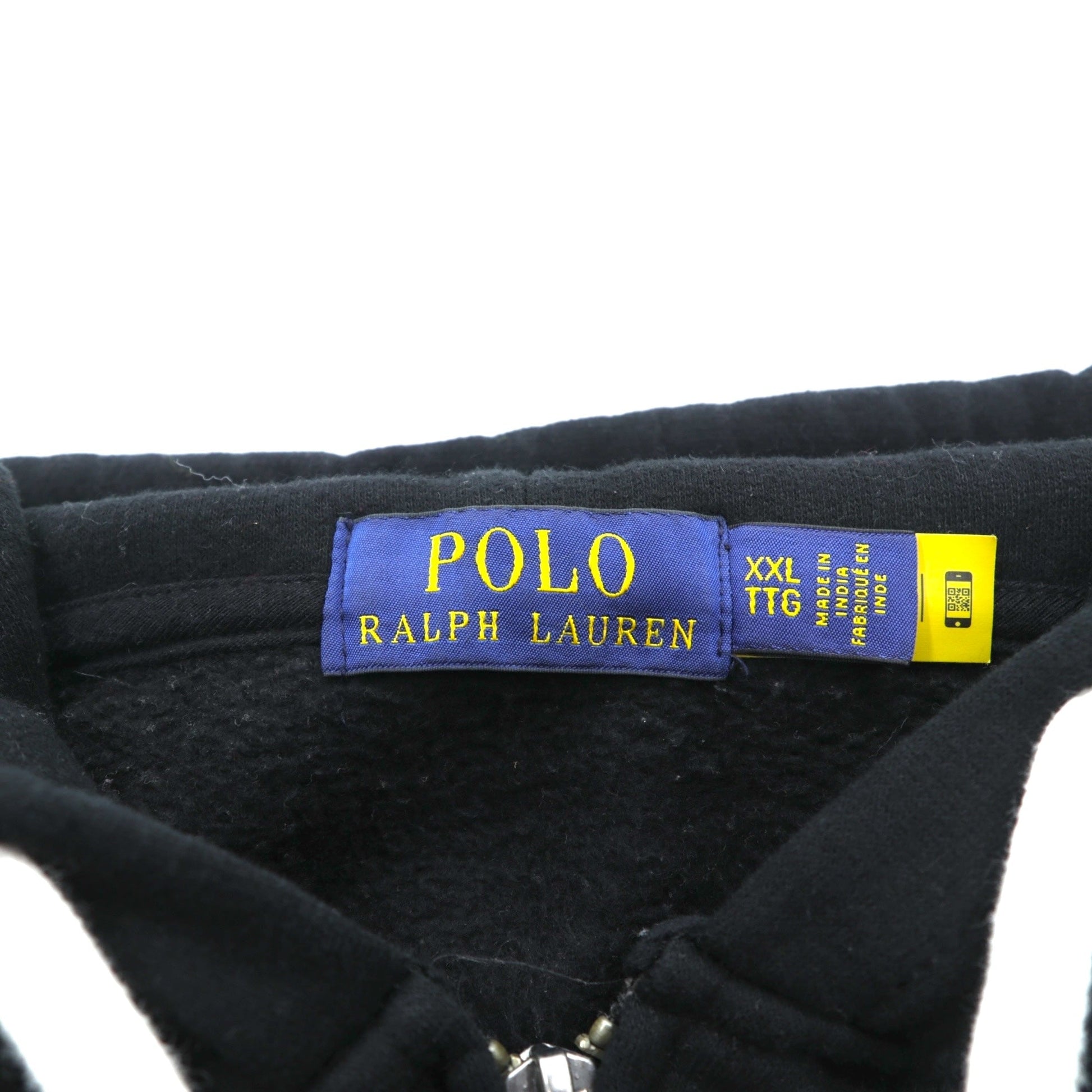 Polo Ralph Lauren ジップパーカー 2XL ブラック TALONジップ 裏起毛 スモールポニー刺繍 ビッグサイズ