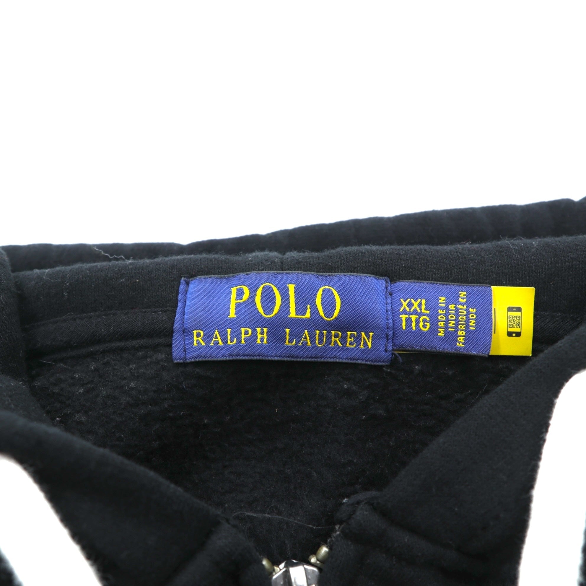 Polo Ralph Lauren ジップパーカー 2XL ブラック TALONジップ 裏起毛 スモールポニー刺繍 ビッグサイズ
