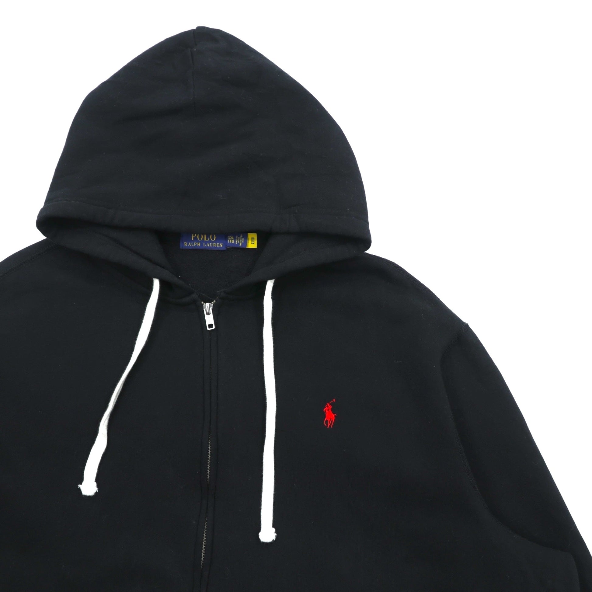 Polo Ralph Lauren ジップパーカー 2XL ブラック TALONジップ 裏起毛 スモールポニー刺繍 ビッグサイズ