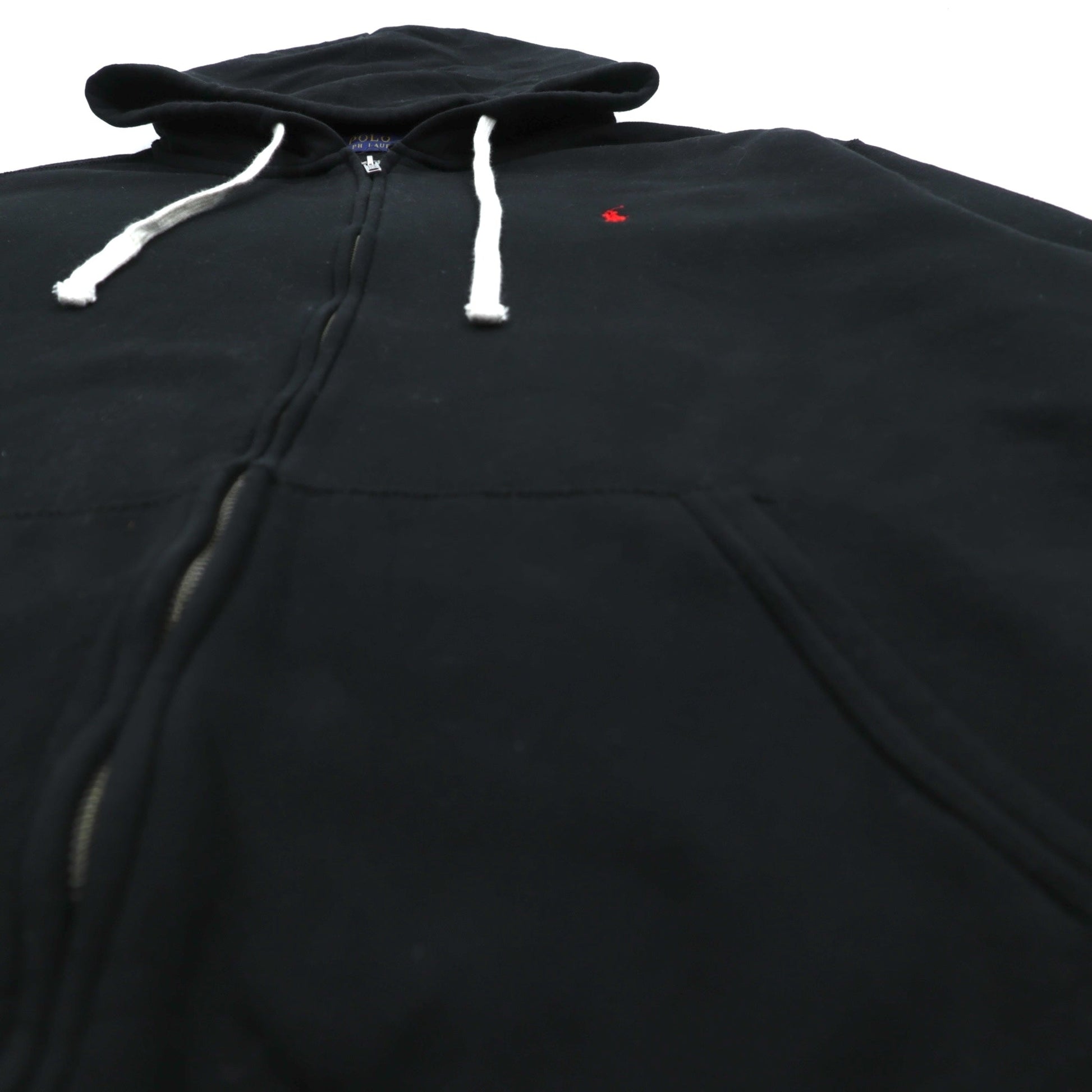 Polo Ralph Lauren ジップパーカー 2XL ブラック TALONジップ 裏起毛 スモールポニー刺繍 ビッグサイズ