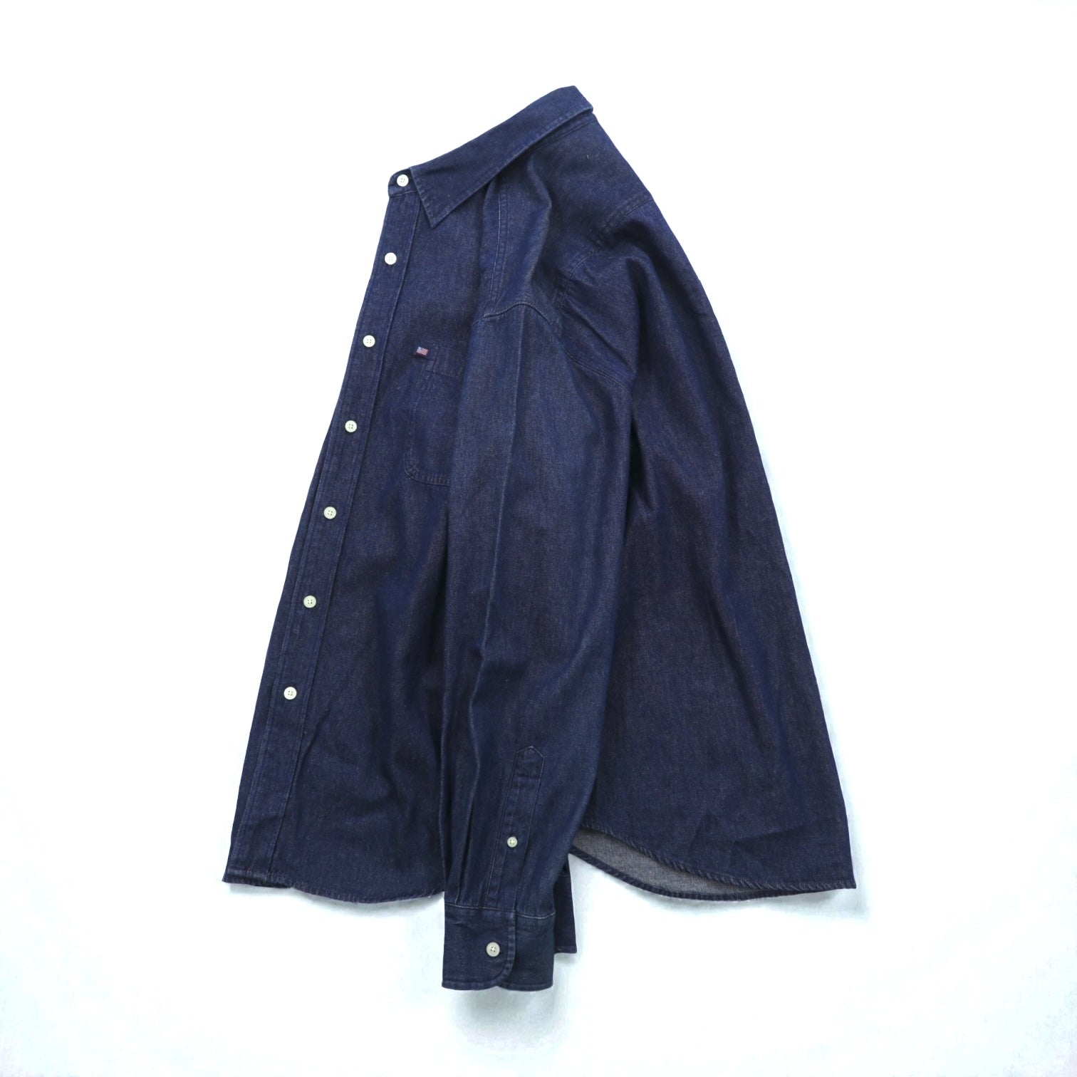 POLO JEANS CO. RALPH LAUREN 90年代 デニム シャツ L インディゴ ブルー 胸ポケット