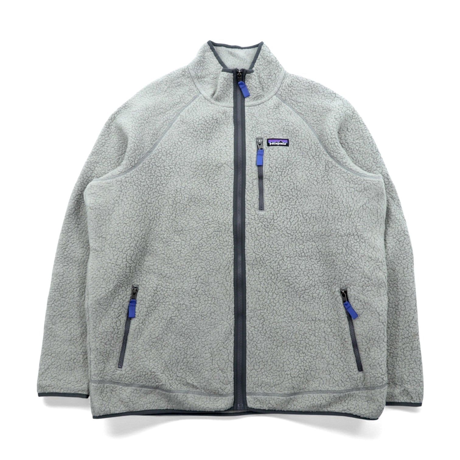 Patagonia レトロパイル フルジップ フリースジャケット 2XL グレー 胸ポケット 22801