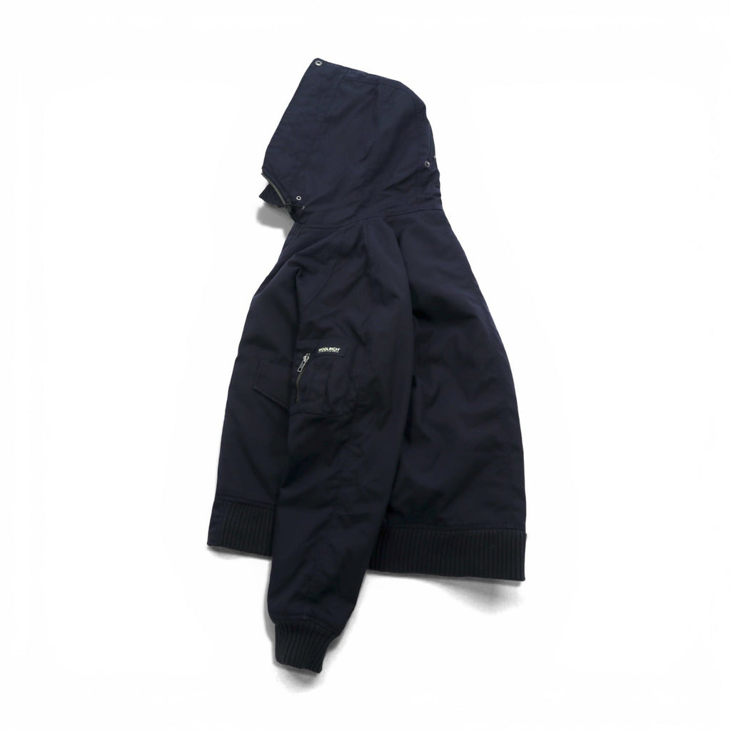 Woolrich N-2B フライトジャケット 中綿 ボンバージャケット L ネイビー 短丈 ナイロン ラビットパーカー フェイクファー